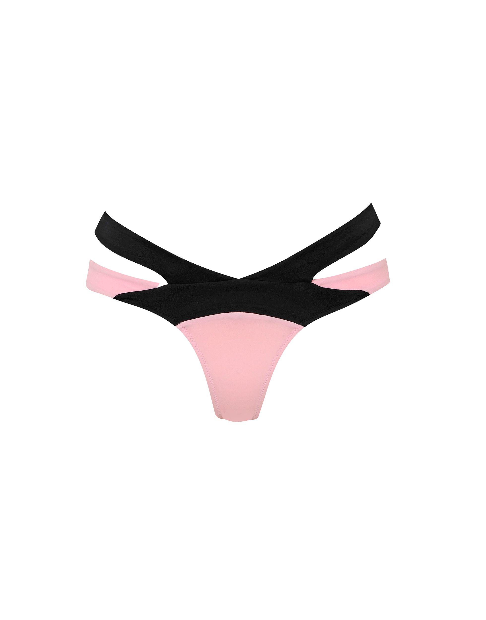 Mazzy Bikini Bottom in Pink/Black/Cobalt | By Agent Provocateur