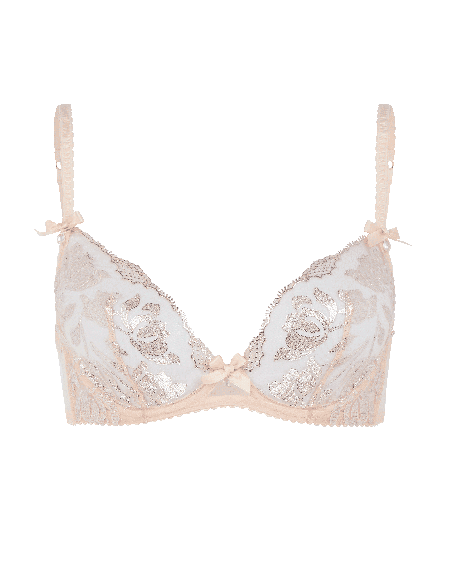 Sparkle Plunge Underwired Bra in Nude/Silver | By Agent Provocateur Outlet