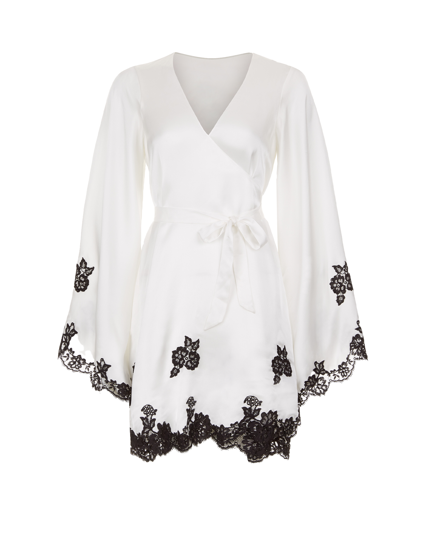 Gulia Short Kimono in Ivory/Black By Agent Provocateur Outlet