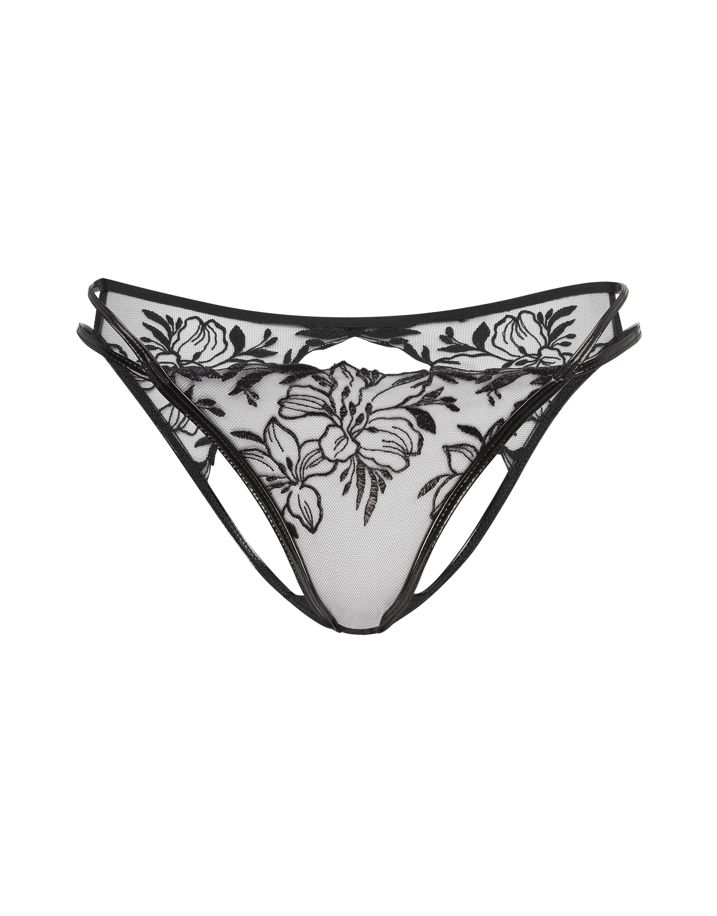 【AGENT PROVOCATEUR】Ozella cutout PVC-trimmed soft-cup bra Agent Provocateur Ozella Cutout Pvctrimmed Embroidered Tulle