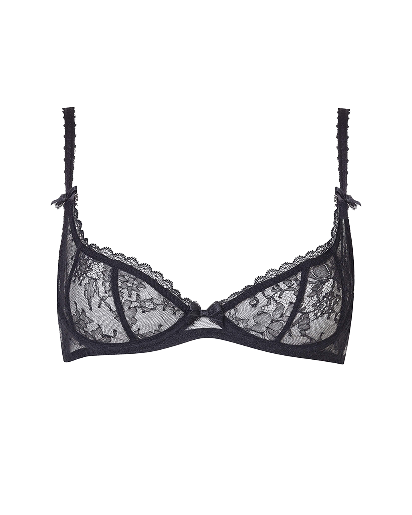 Hinda Demi Cup Plunge Underwired Bra in Black | Agent Provocateur Outlet