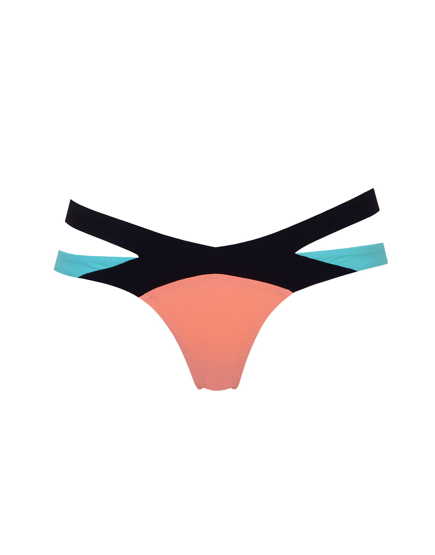 Mazzy Bikini Bottom in Black/Peach | By Agent Provocateur Outlet