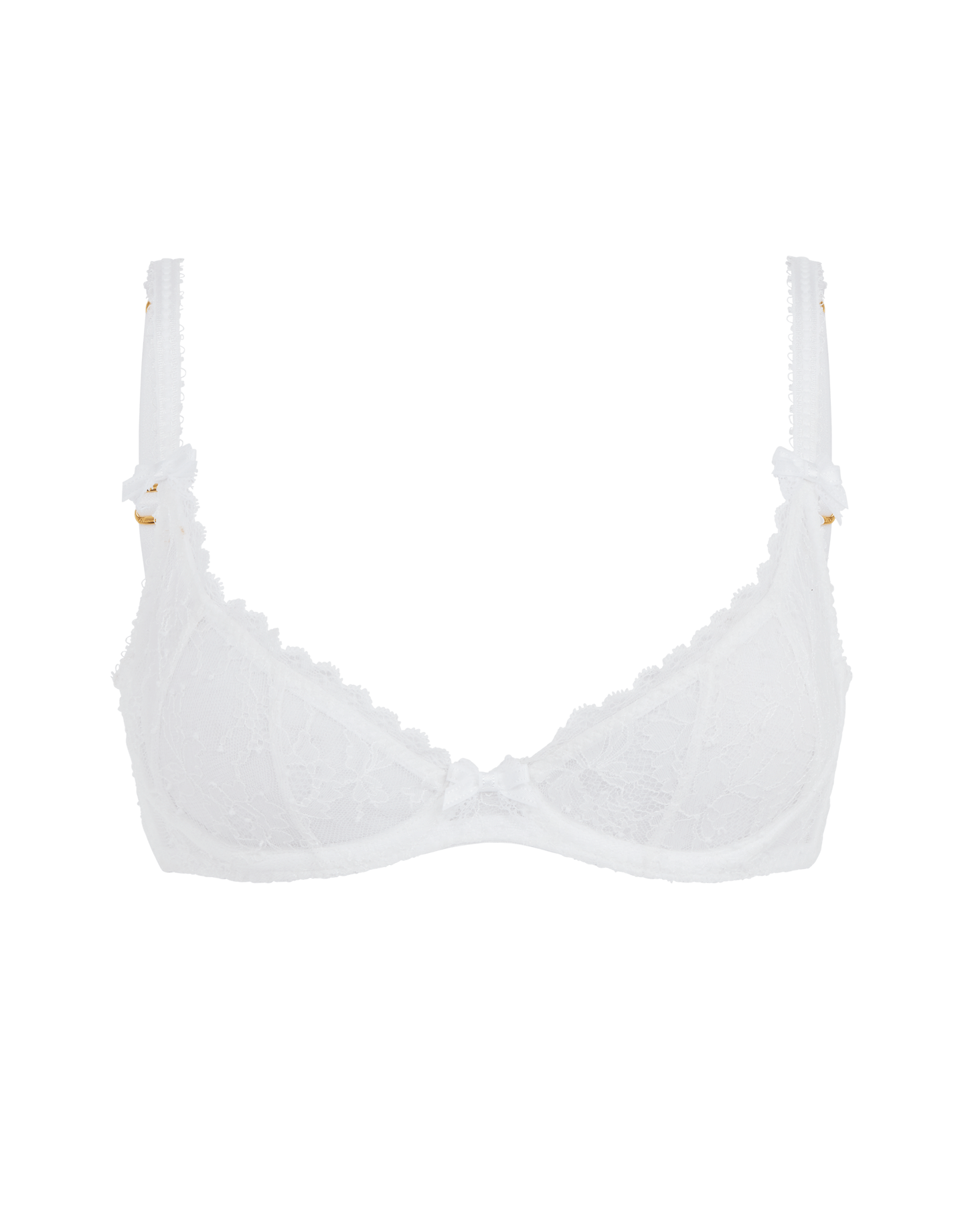 Hinda Demi Cup Plunge Underwired Bra in White | Agent