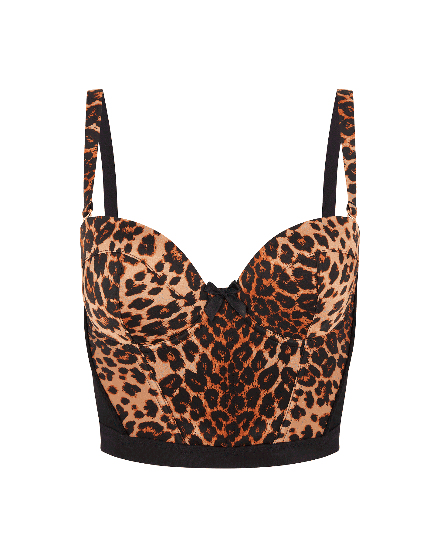 Agent Provocateur Elora Padded Plunge Underwired Bustier In Black Stretch Silk