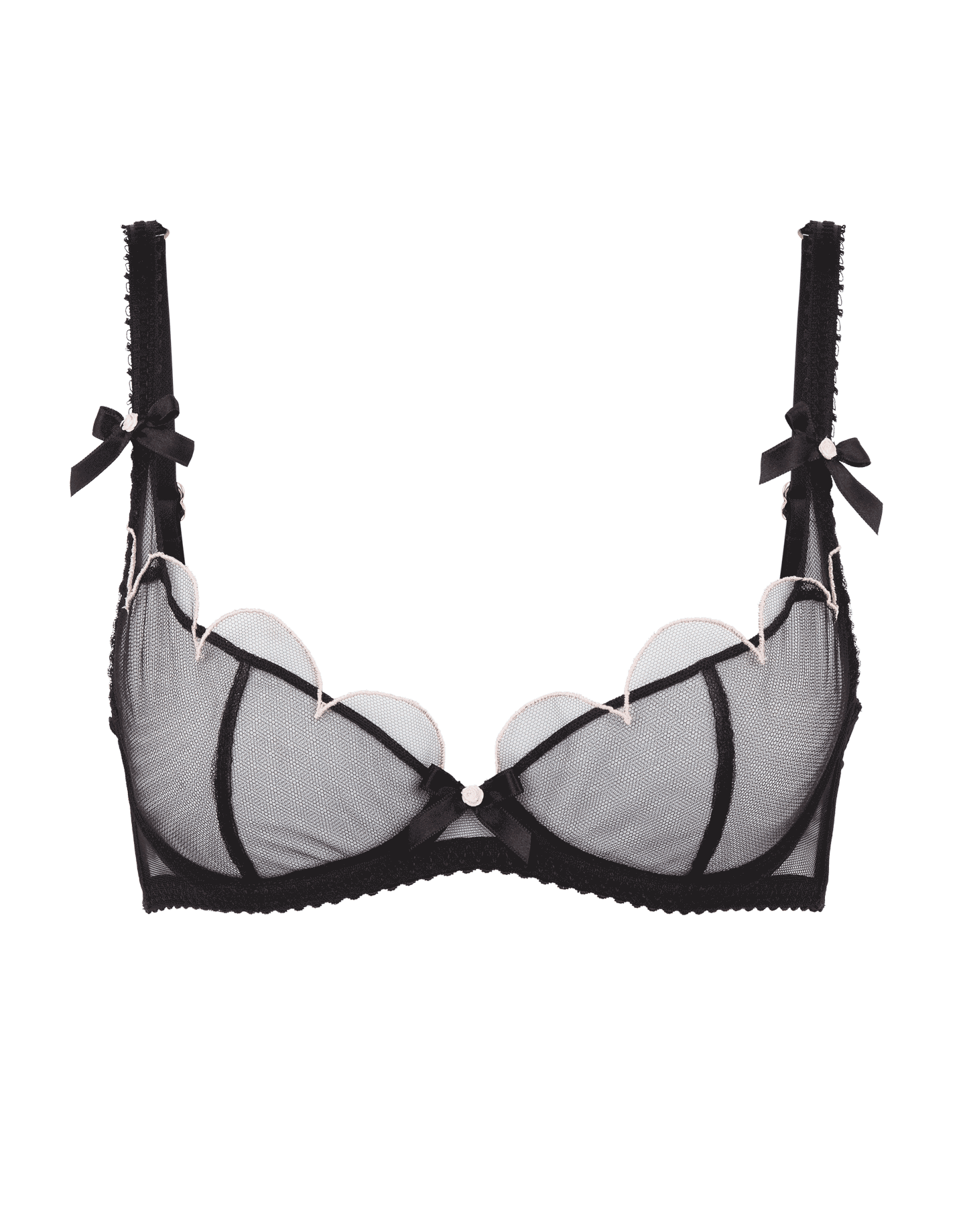 Lorna Demi Cup Plunge Underwired Bra in Black | Agent Provocateur