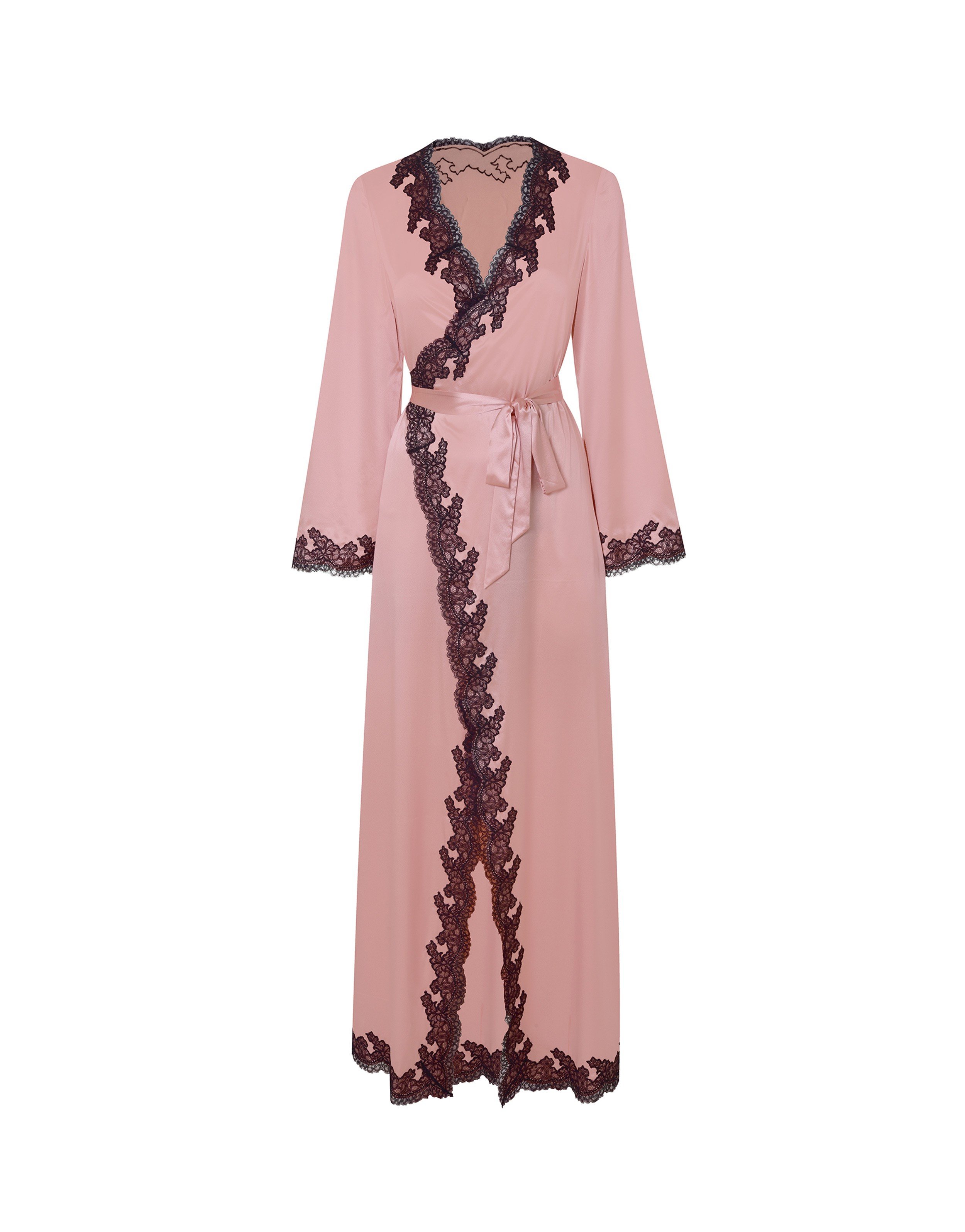 Agent Amelea Long Gown Pink Silk With Agent Provocateur