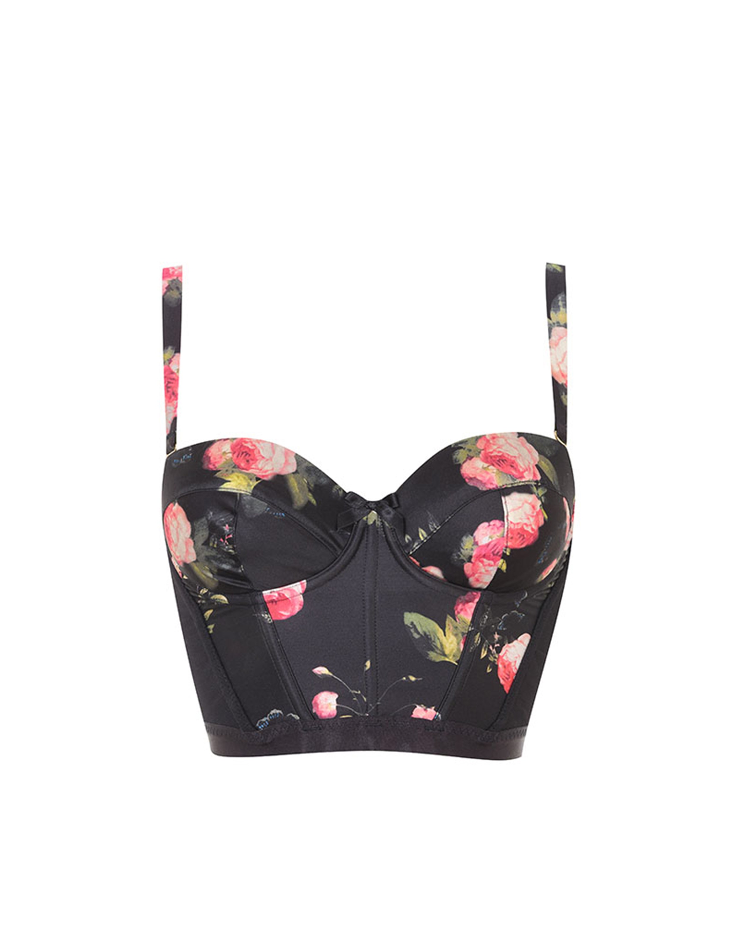 Elora Padded Plunge Underwired Bustier in Black | Agent Provocateur