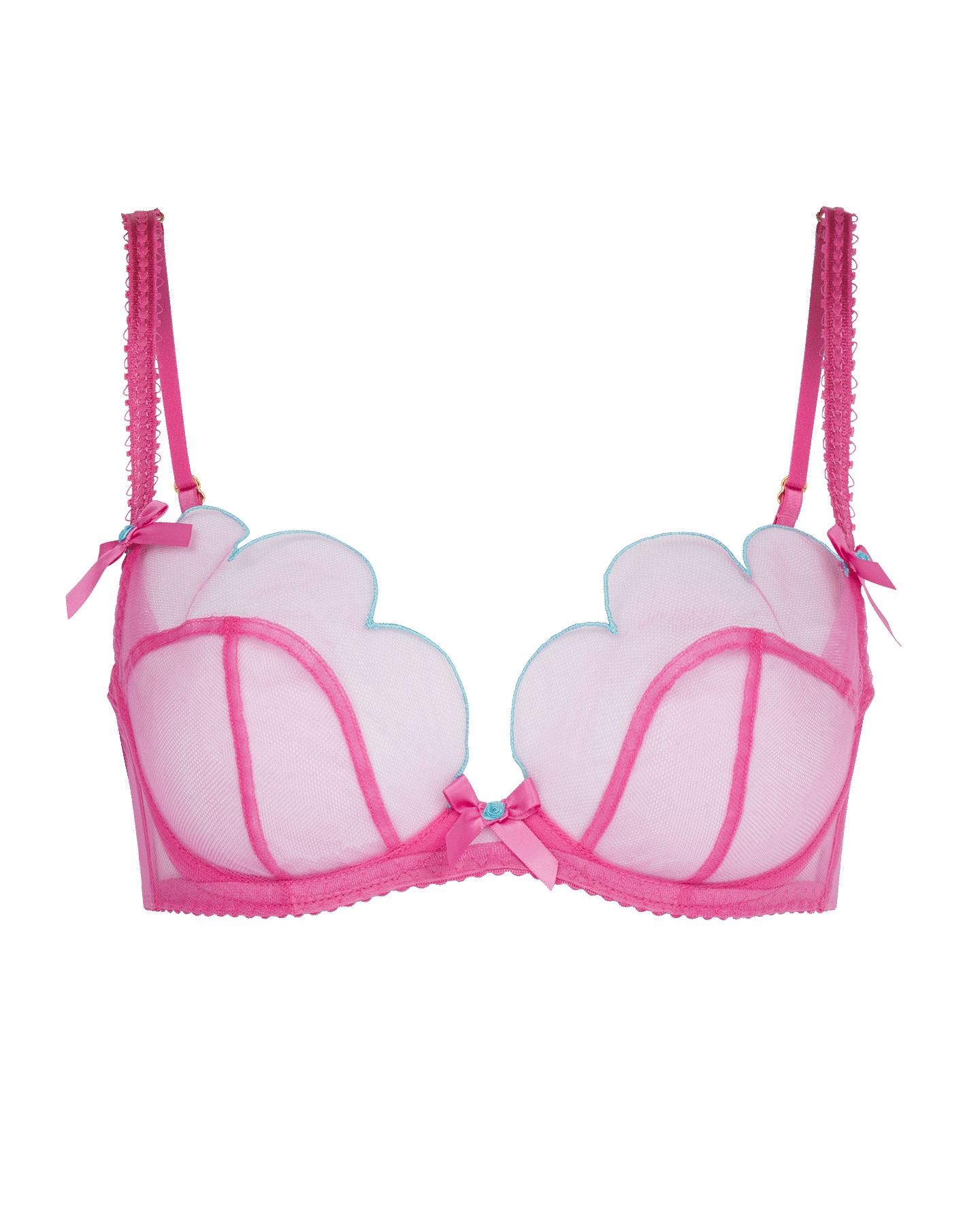 Lorna Plunge Underwired Bra in Hot Pink/Turquoise | By Agent
