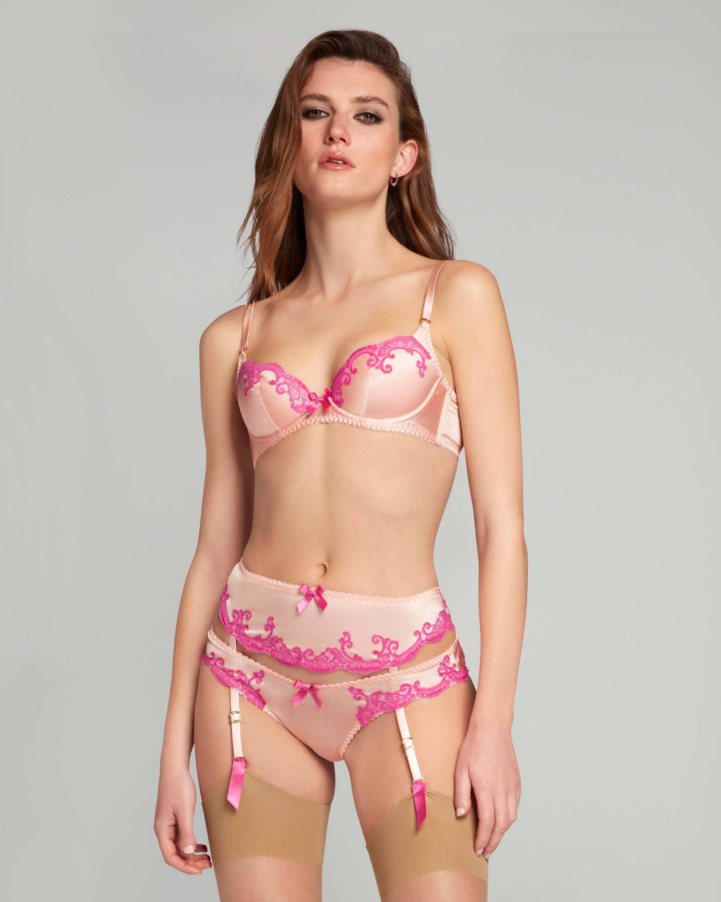 Molly Suspender in Pink By Agent Provocateur All Lingerie