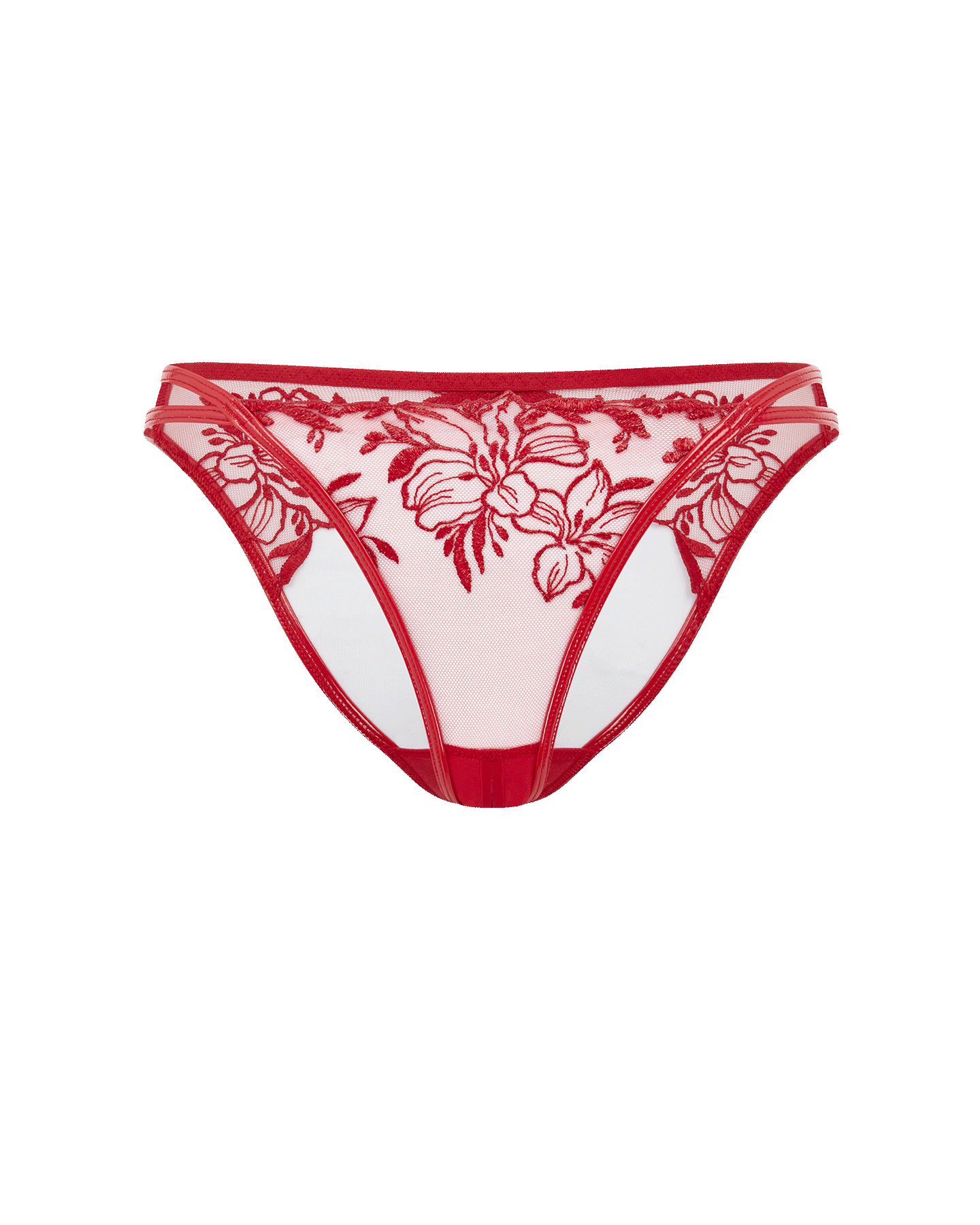 【AGENT PROVOCATEUR】Ozella cutout PVC-trimmed soft-cup bra Agent Provocateur Ozella Plunge Underwired Pvc And Floral