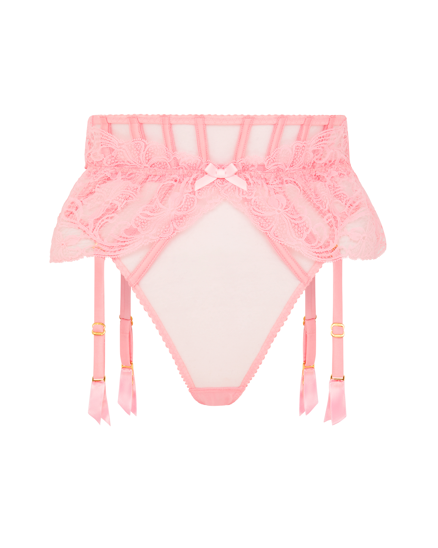 Rozlyn Suspender Thong in Baby Pink | By Agent Provocateur
