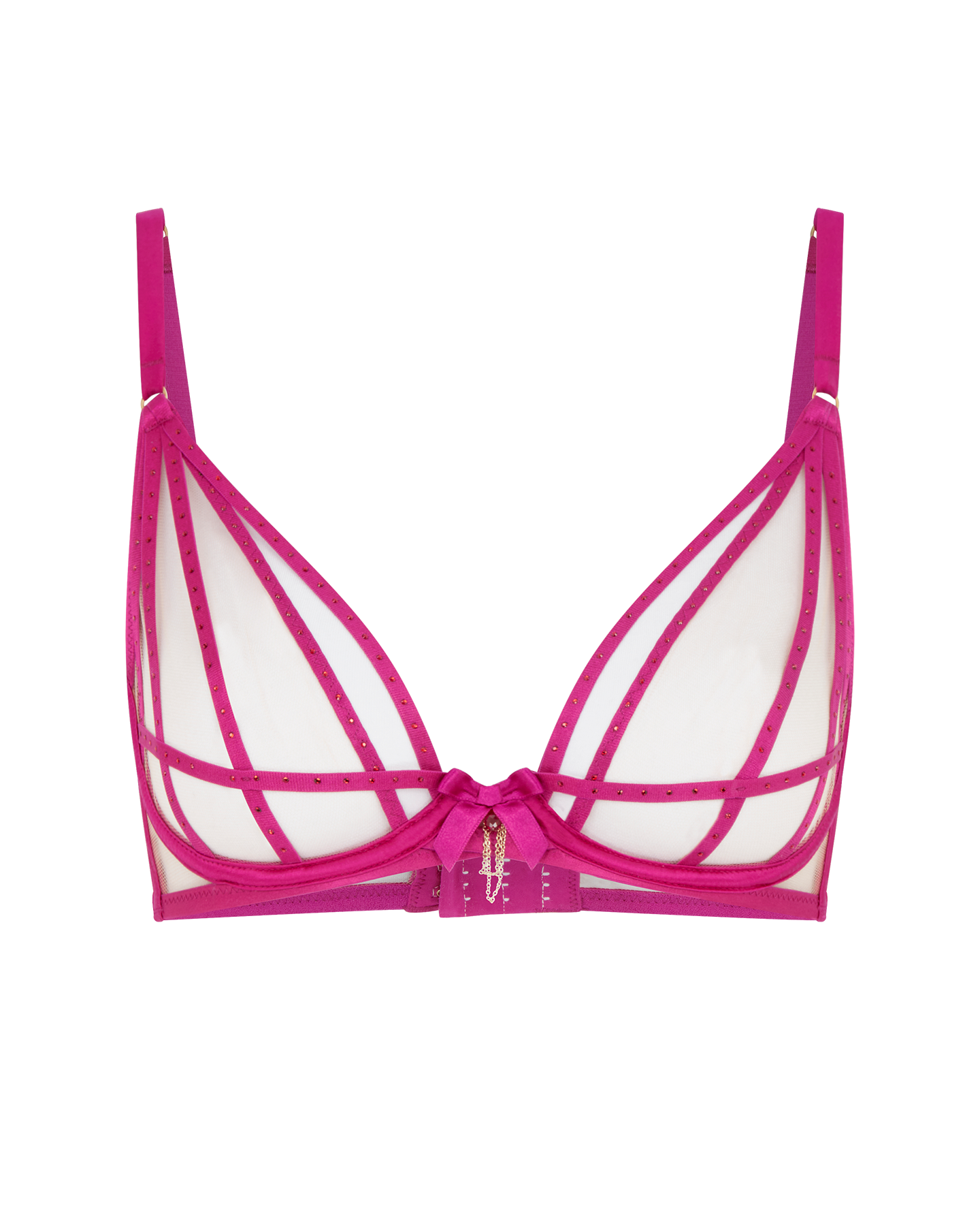 Rubi Plunge Underwired Bra in Magenta/Sand