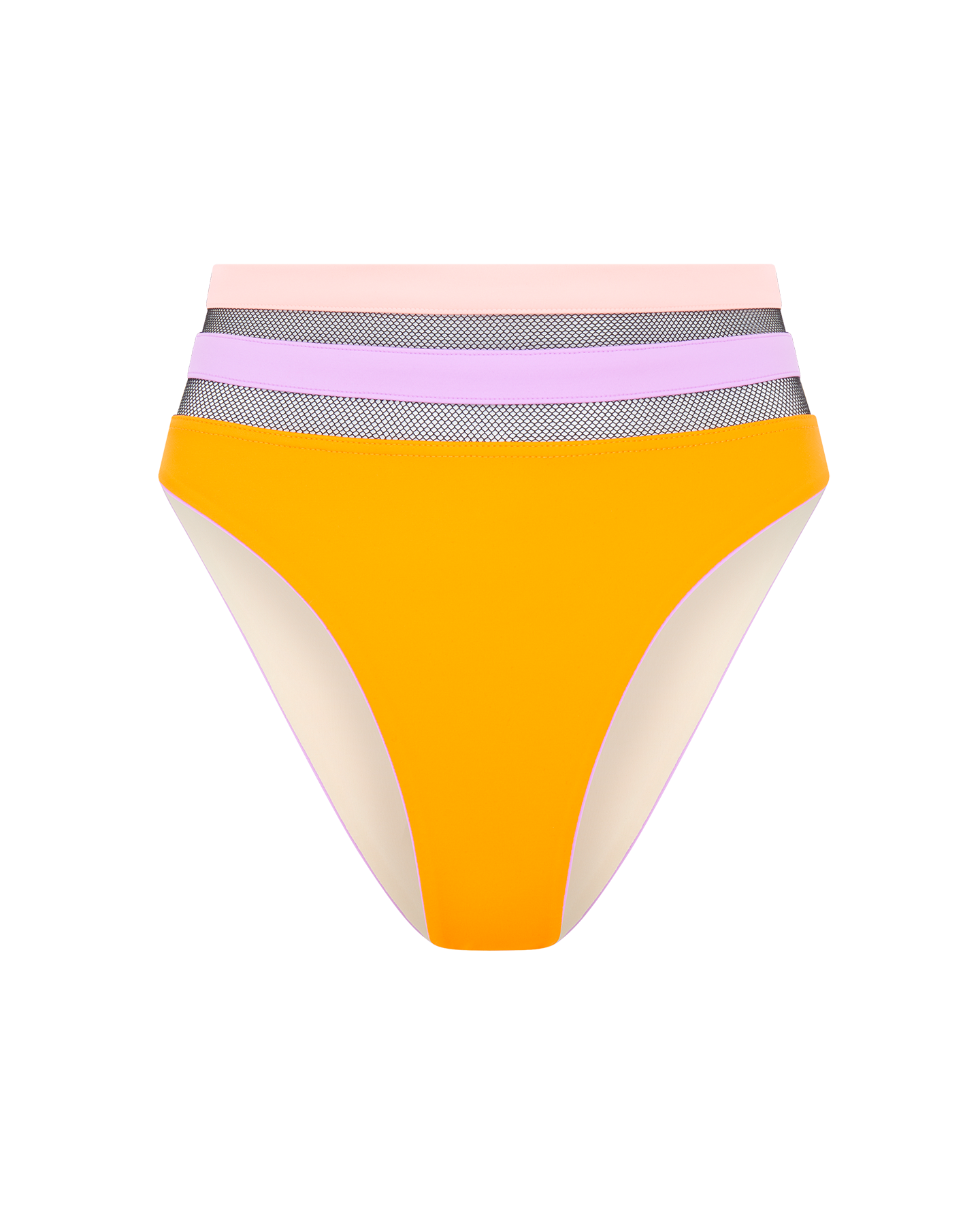 Zenaya High Waisted Bikini Bottom in Coral Multicolour | By Agent