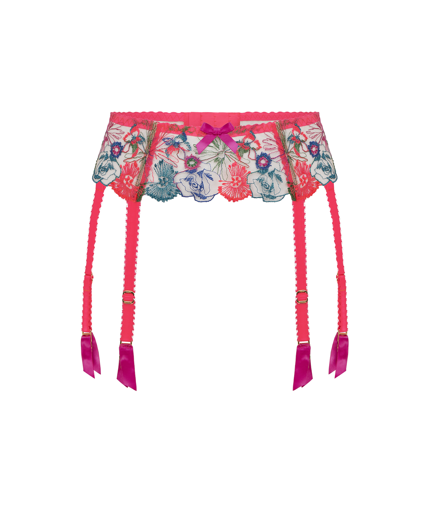 Zuri Suspender in Orange/Teal/Pink By Agent Provocateur