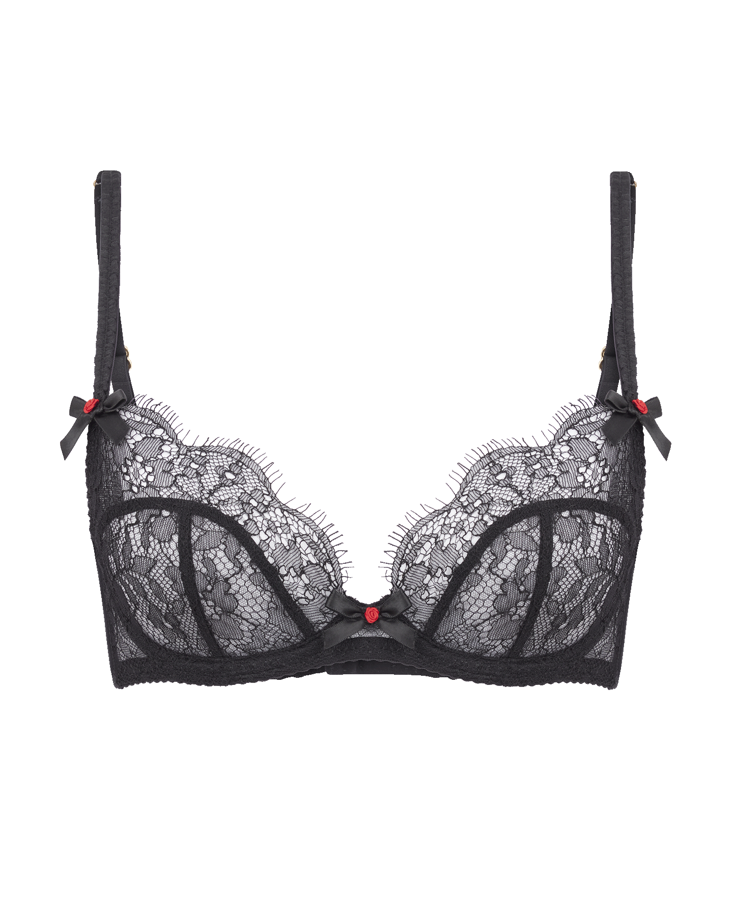 Lorna Lace Plunge Underwired Bra in Black