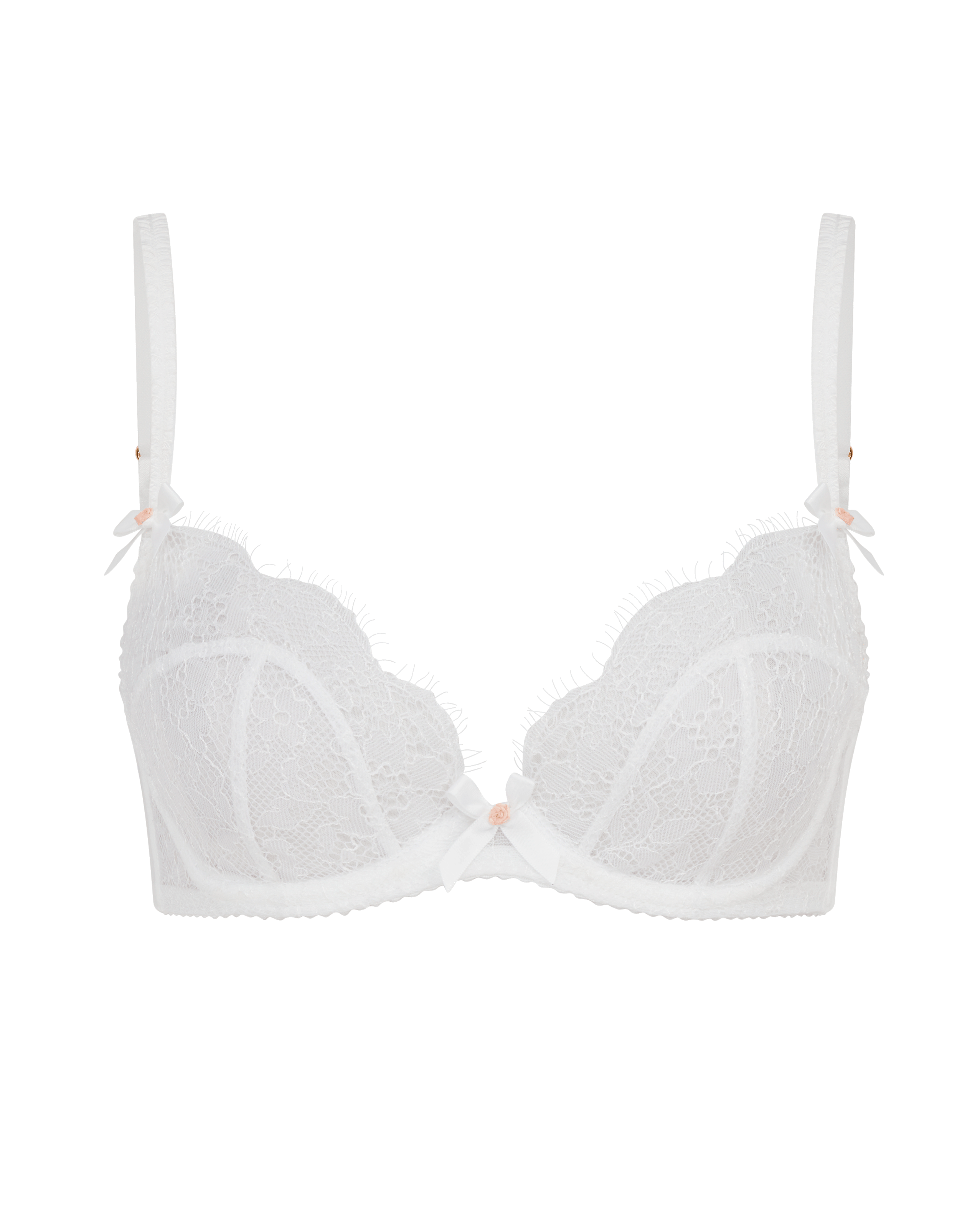 Lorna Lace Plunge Underwired Bra In White By Agent Provocateur Outlet