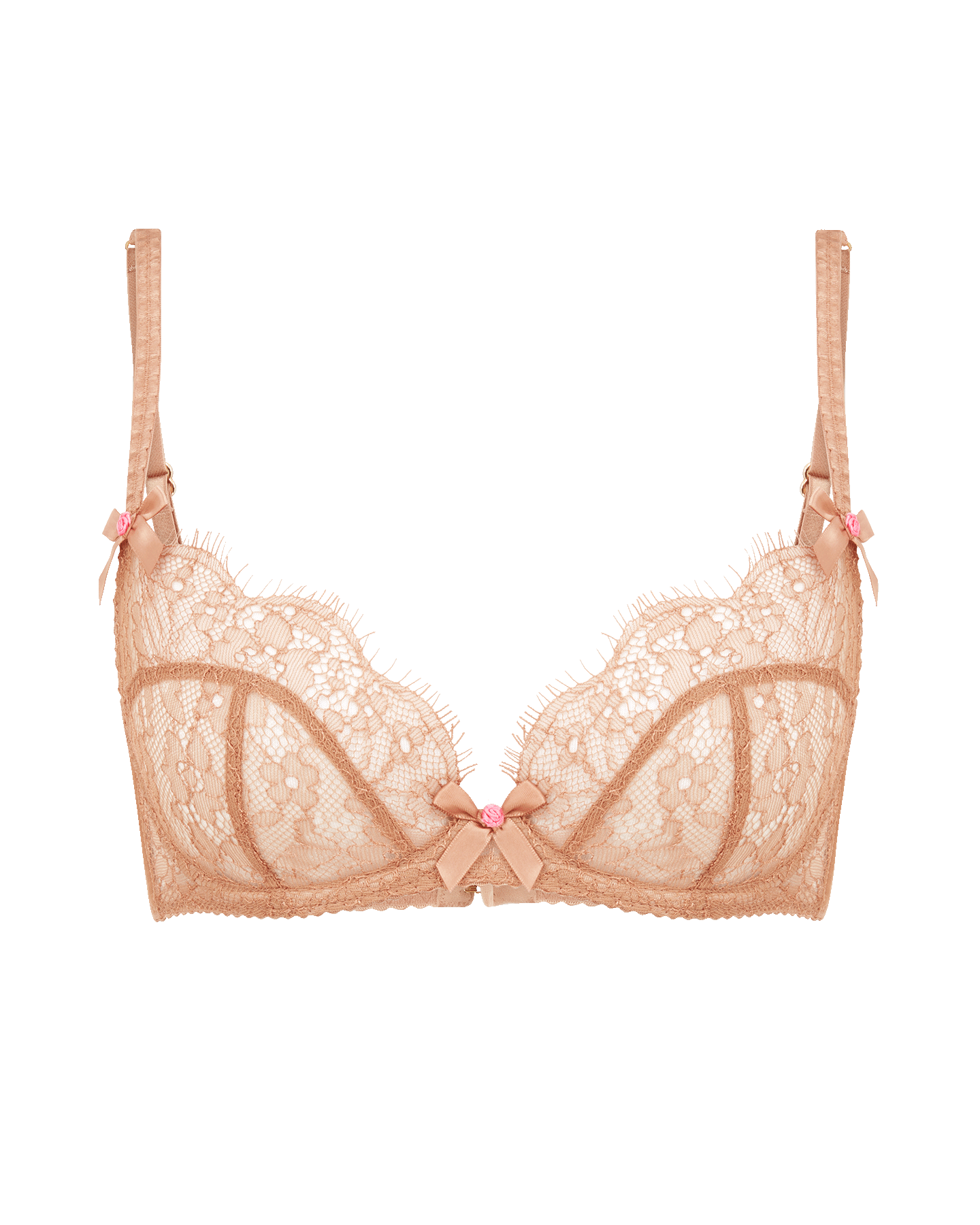 Lorna Lace Plunge Underwired Bra in Praline | By Agent Provocateur