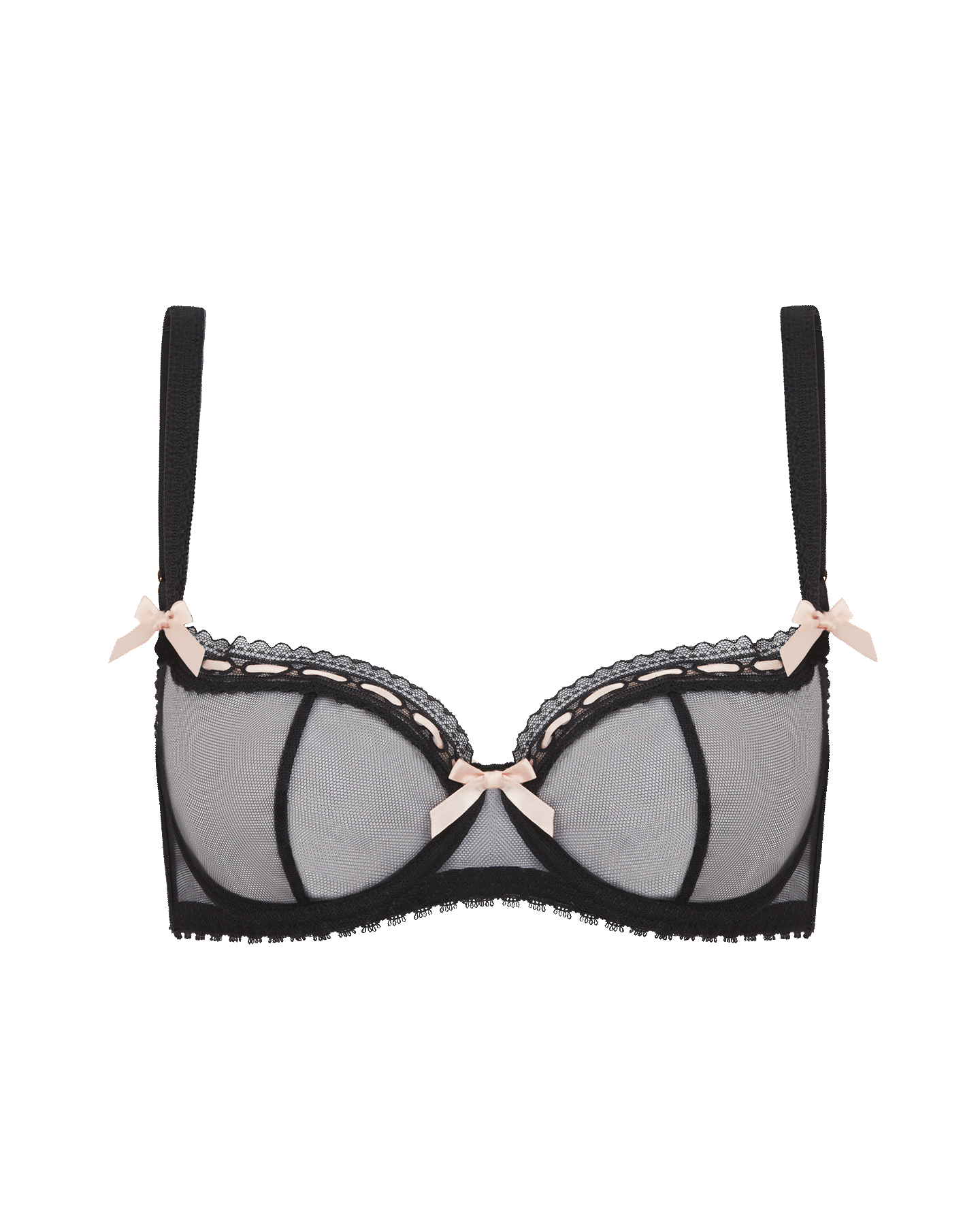 L'AGENT By AGENT PROVOCATEUR Isi Quarter Cup Bra Black/Cerise BNWT  5055780001018 on eBid Canada