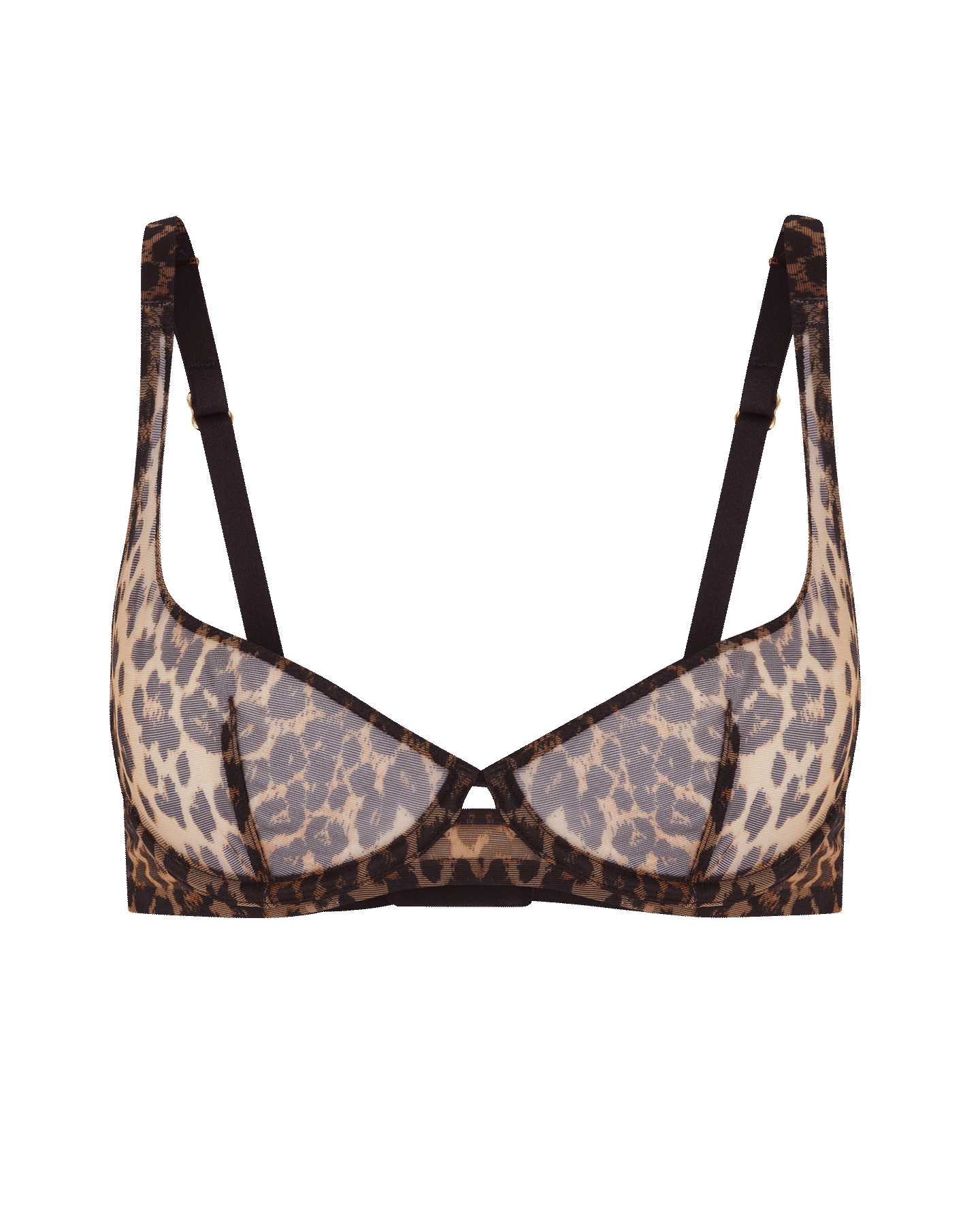 Lucky Demi Cup Plunge Underwired Bra in Leopard