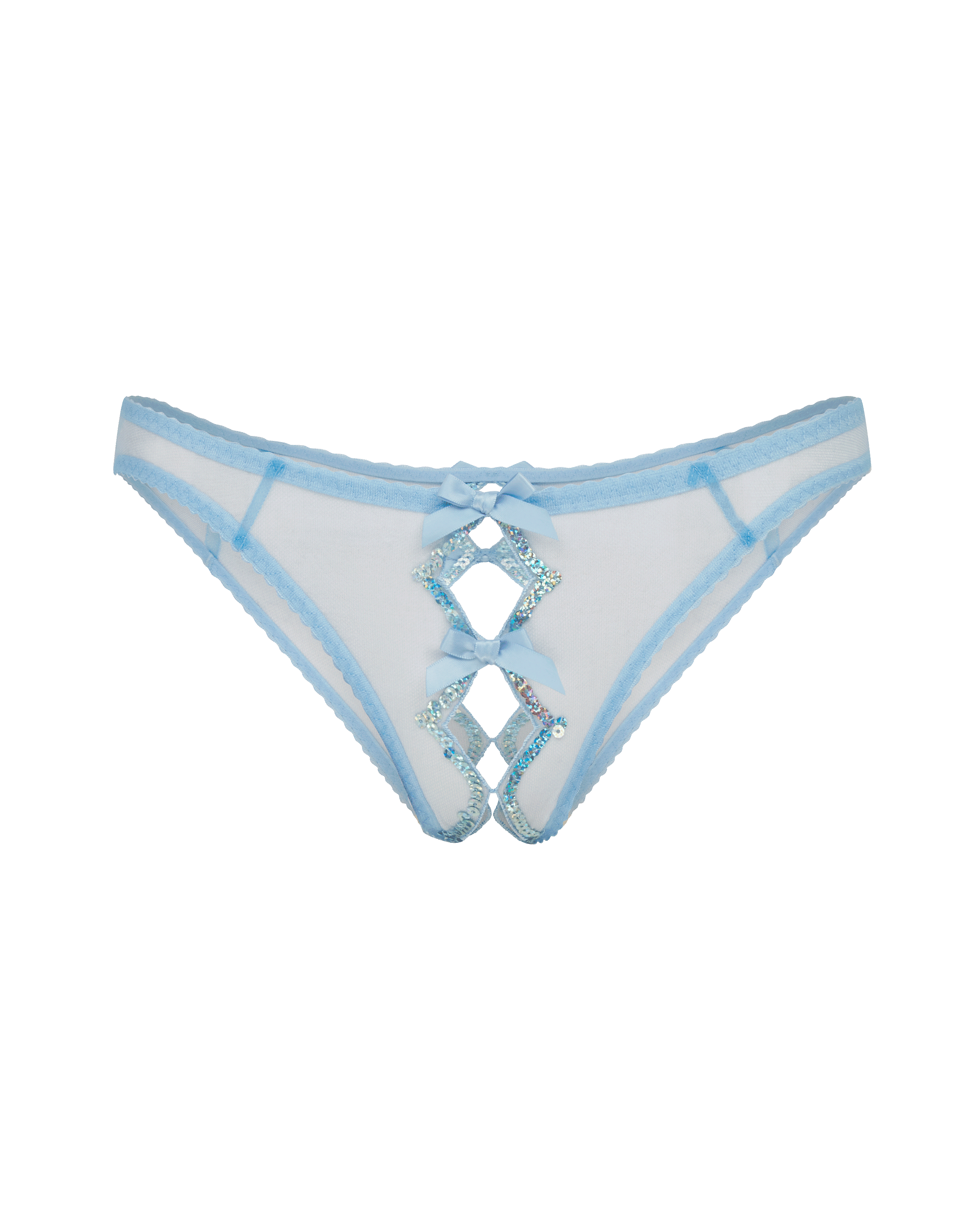 Lorna Party Ouvert in Baby Blue/Iridescent | By Agent Provocateur
