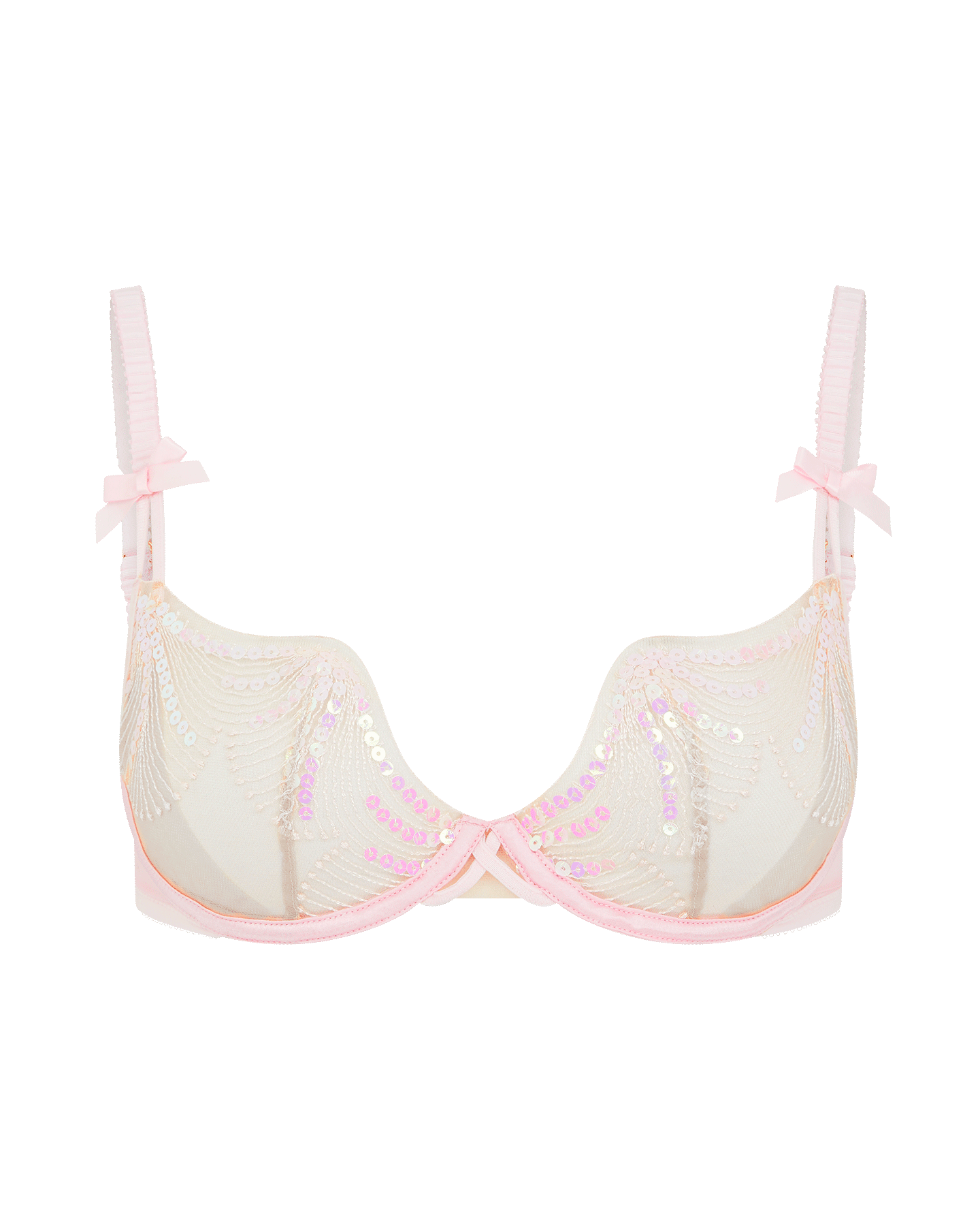 Quinny Demi Cup Underwired Bra in Baby Pink/Sand | By Agent Provocateur ...