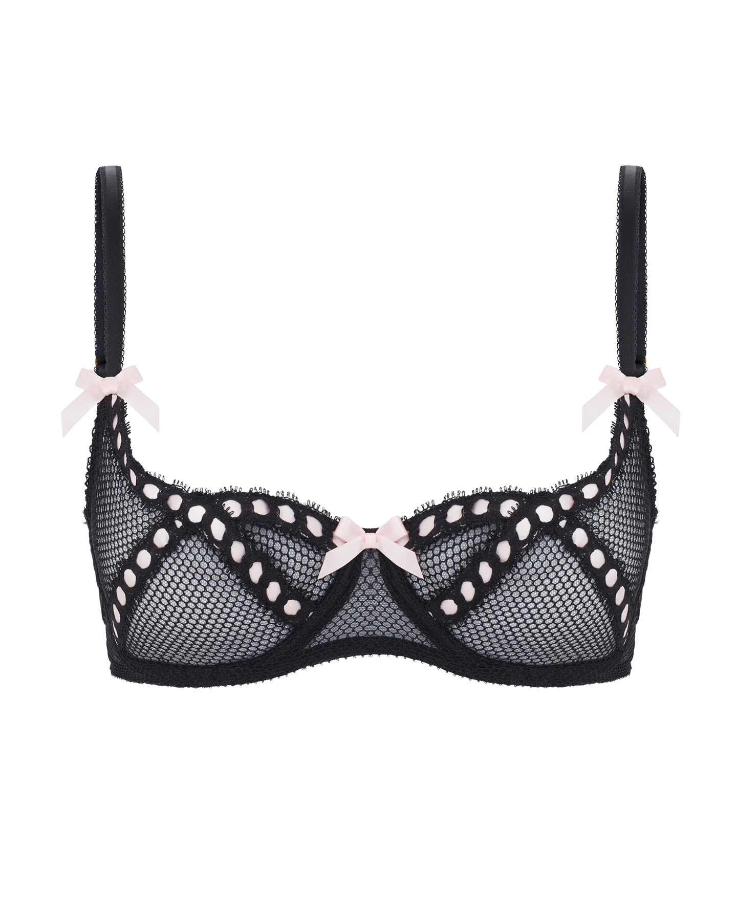 Pour Moi For Your Eyes Only underwired quarter cup bra in black