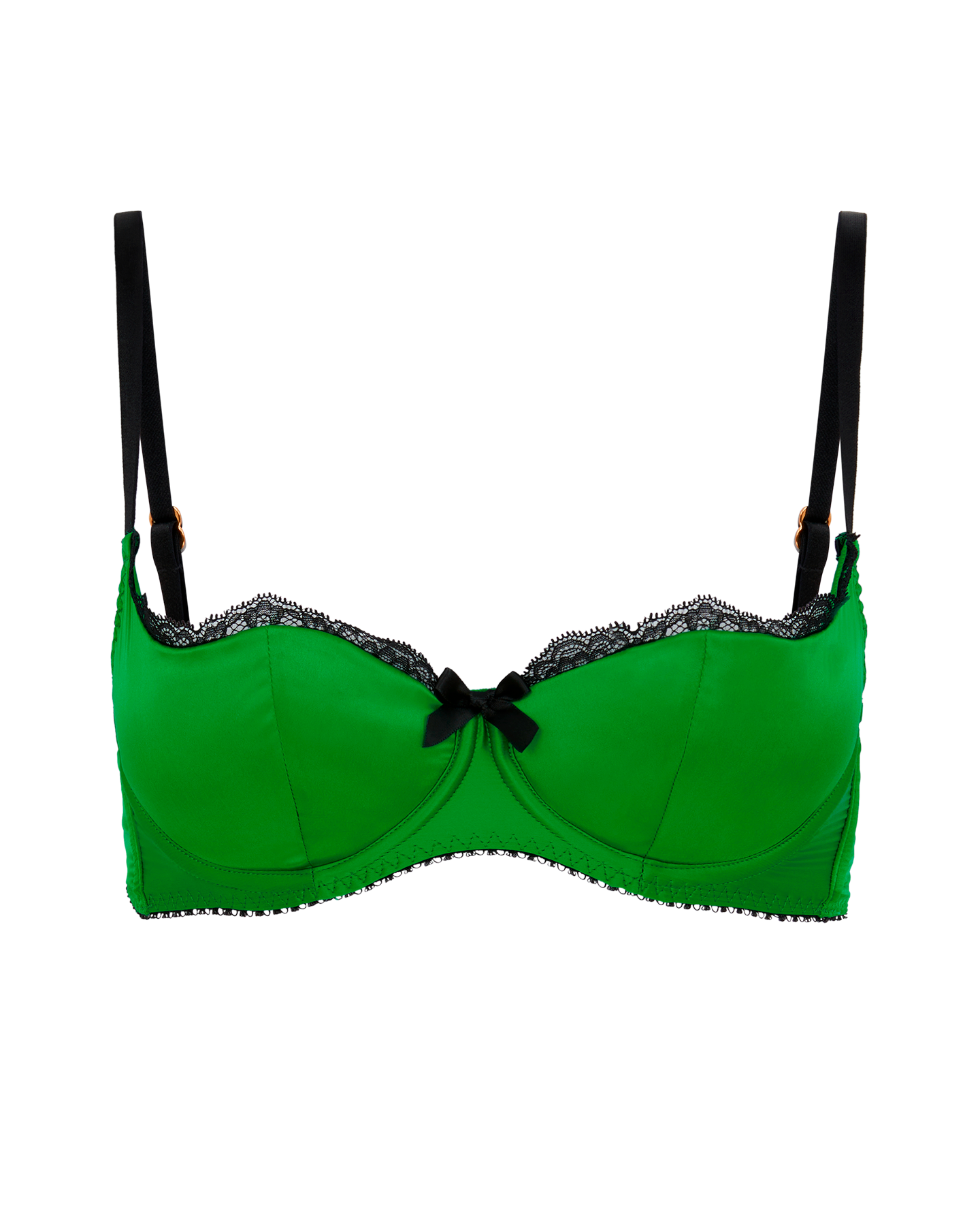 Sloane Balconette Underwired Bra in Green/Black