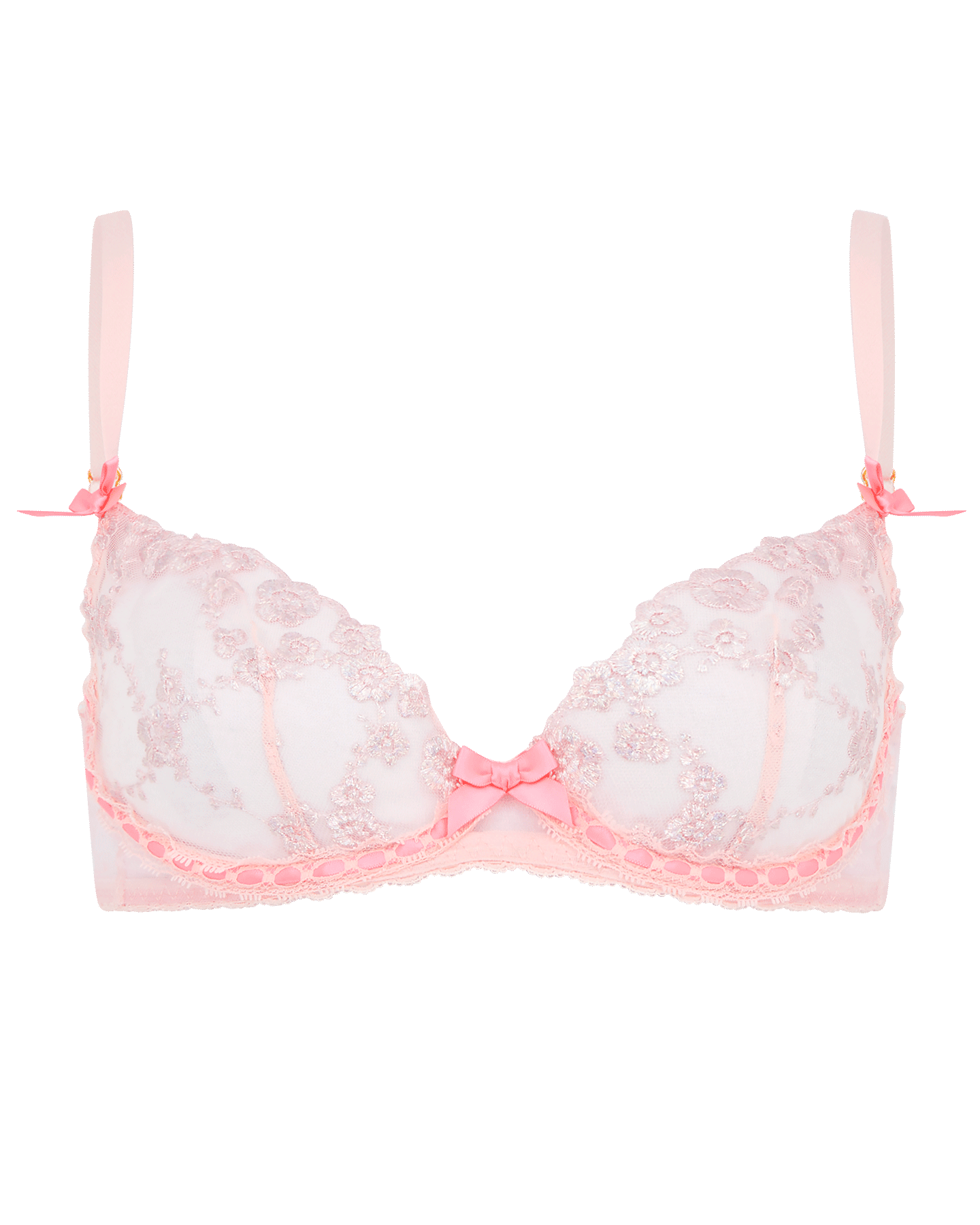 Adelie Plunge Underwired Bra in Baby Pink/Hot Pink | By Agent Provocateur
