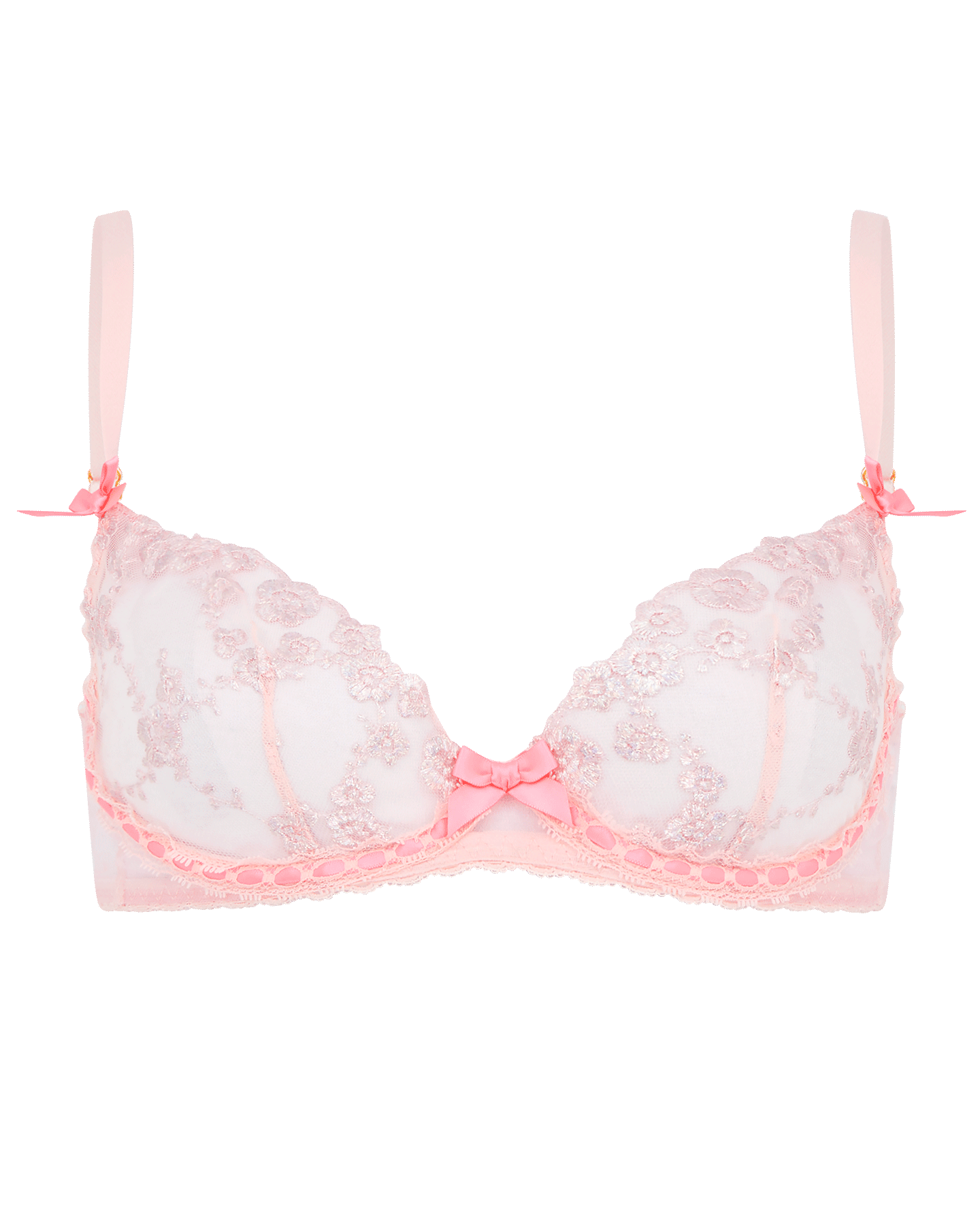 Adelie Plunge Underwired Bra in Baby Pink/Hot Pink | By Agent