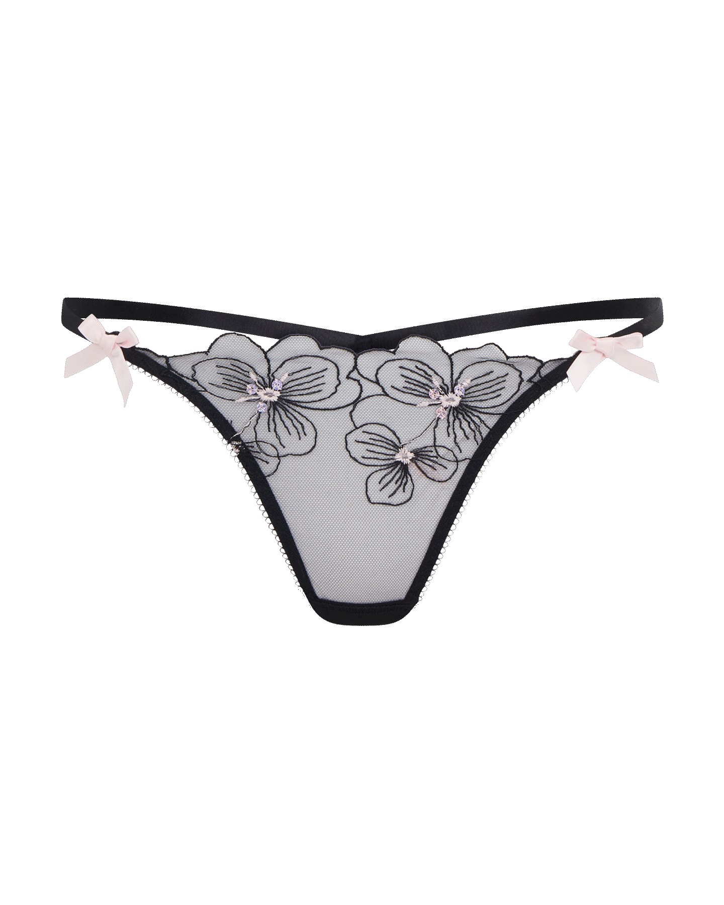 Anie Thong in Black/Baby Pink | By Agent Provocateur