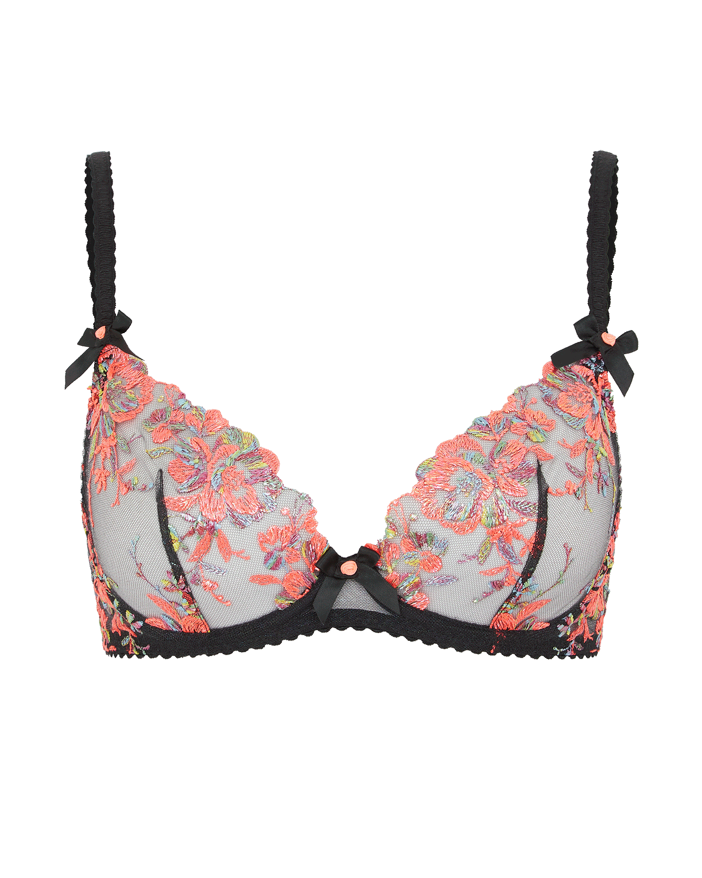 Lexx Plunge Underwired Bra in Black/Neon Orange | By Agent