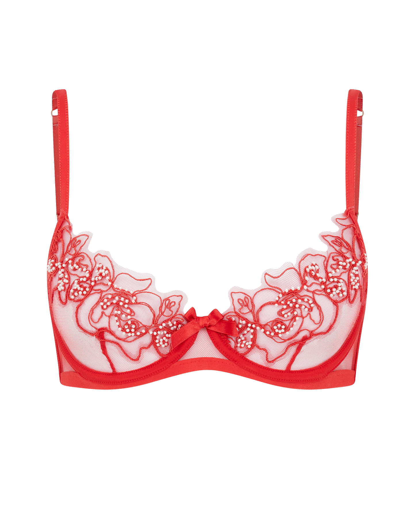 Lindie Balconette Underwired Bra in Red/Red | By Agent Provocateur