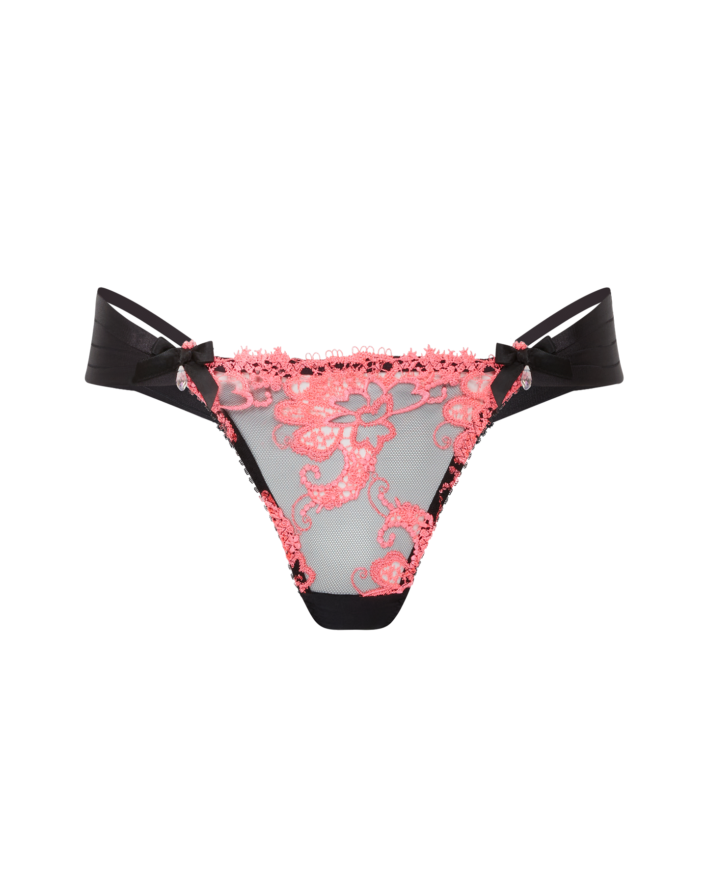 Dioni Thong in Black/Neon Pink| By Agent Provocateur