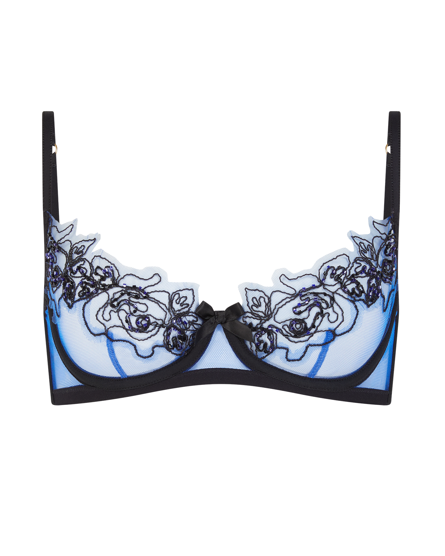 Lindie Demi Cup Plunge Underwired Bra in Navy/Black | By Agent Provocateur