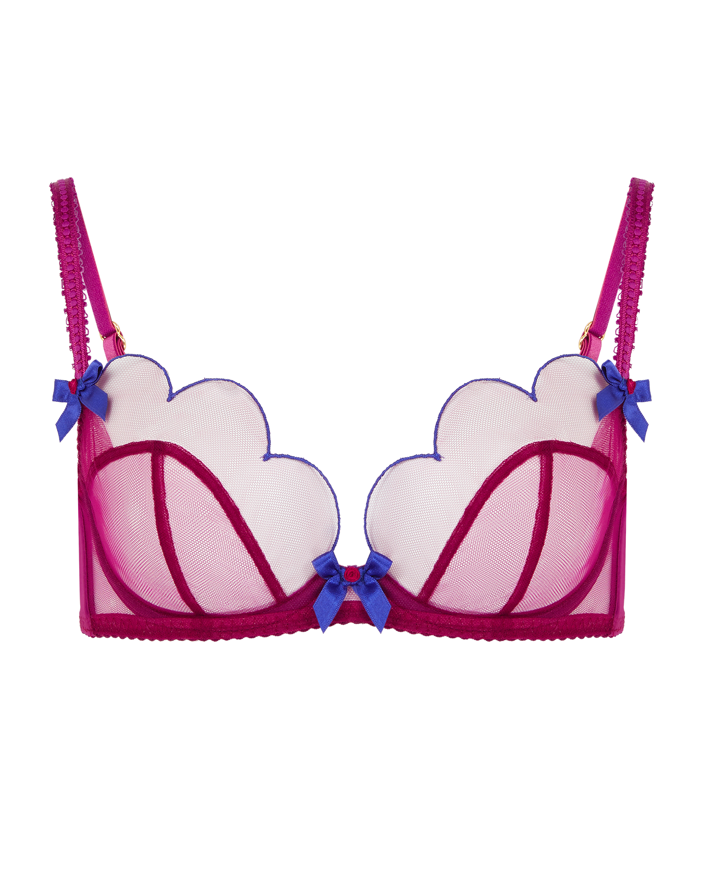 Lorna Plunge Underwired Bra in Dark Pink/Cobalt | By Agent Provocateur