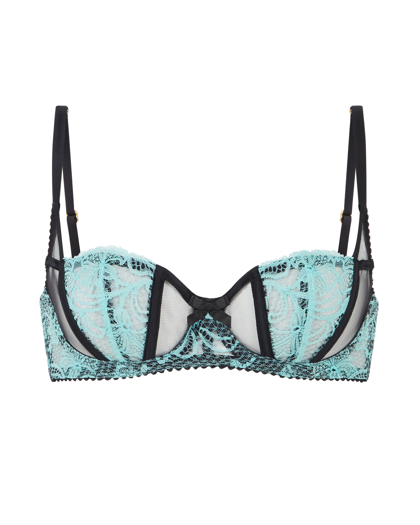 Rozlyn Balconette Underwire Bra in Mint/Black| By Agent Provocateur