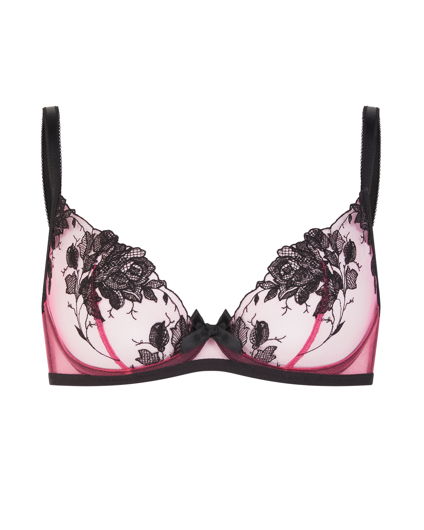 Elvie Plunge Underwired Bra in Pink/Black | By Agent Provocateur