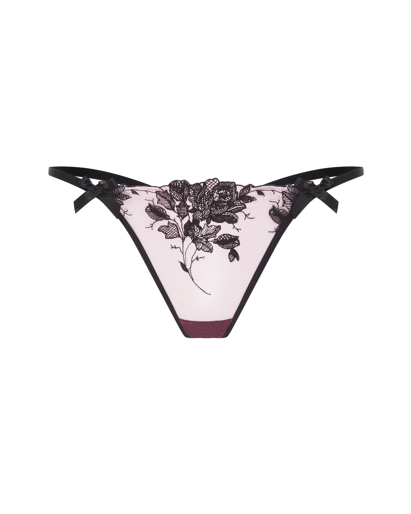 Elvie Trixie Thong in Pink/Black | By Agent Provocateur