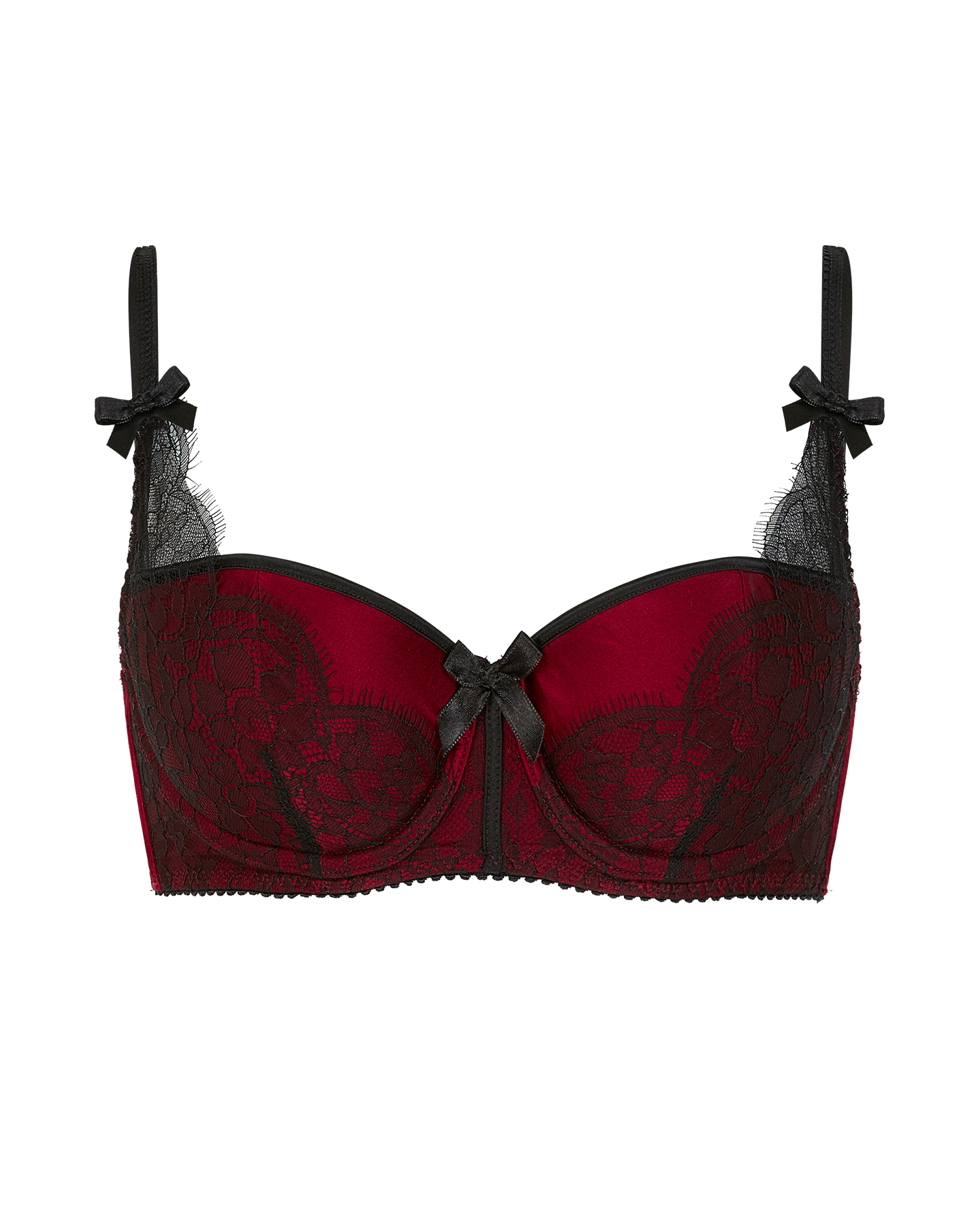 Sammi Demi Cup Underwired Bra in Burgundy/Black | By Agent Provocateur