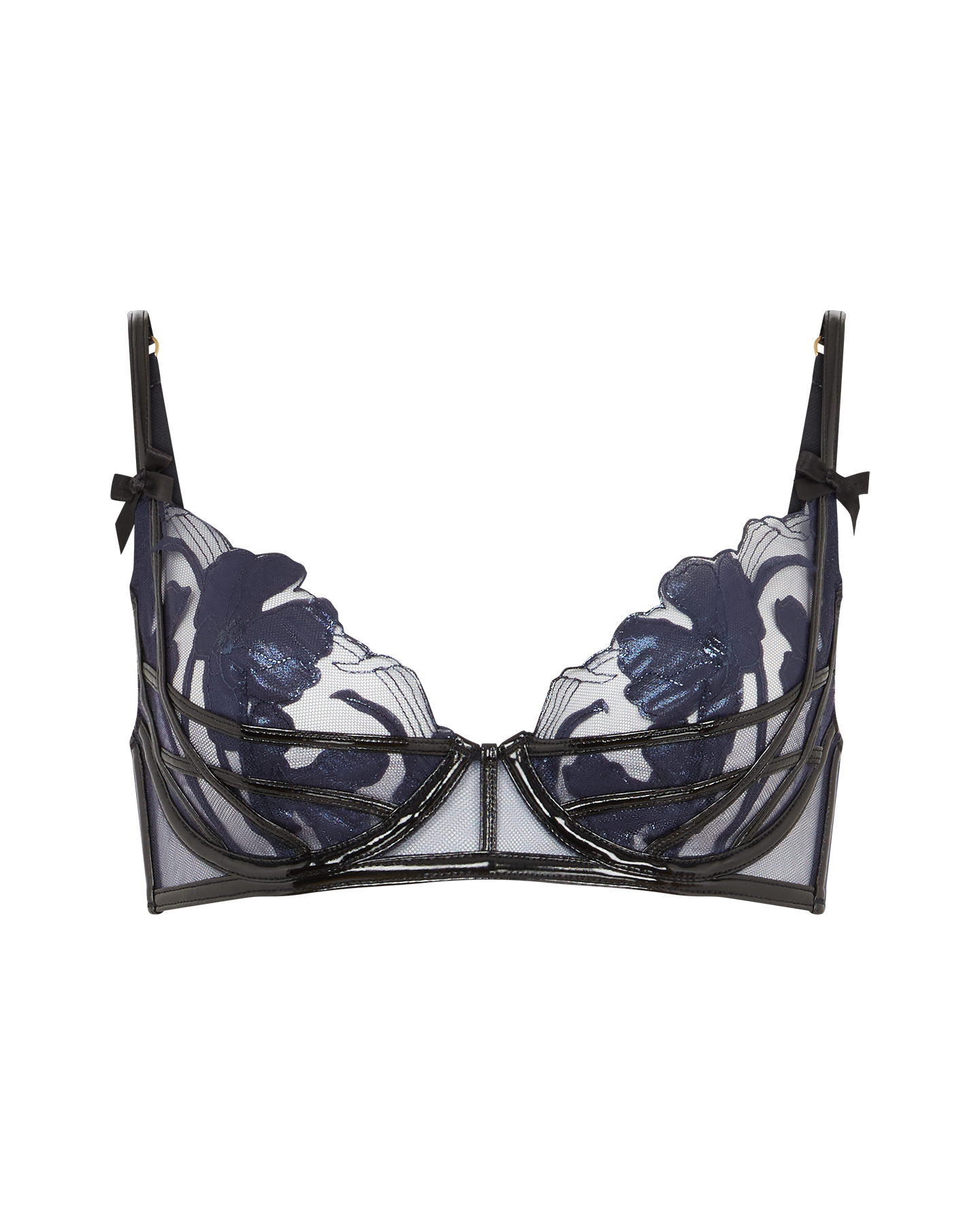 Felicitie Plunge Underwire Bra in Navy/Black| By Agent Provocateur