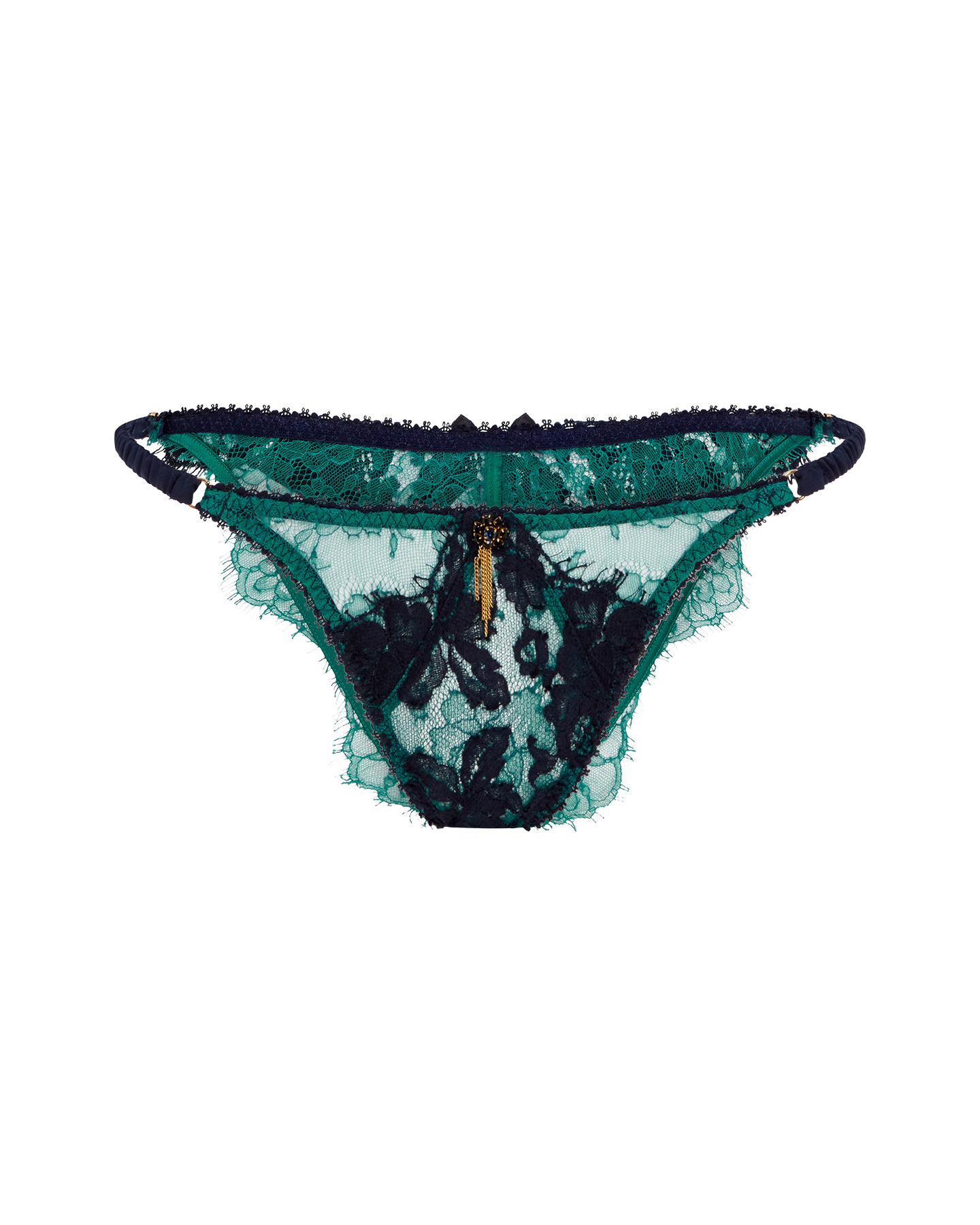 Petrina Brazilian Brief in Green/Navy| By Agent Provocateur