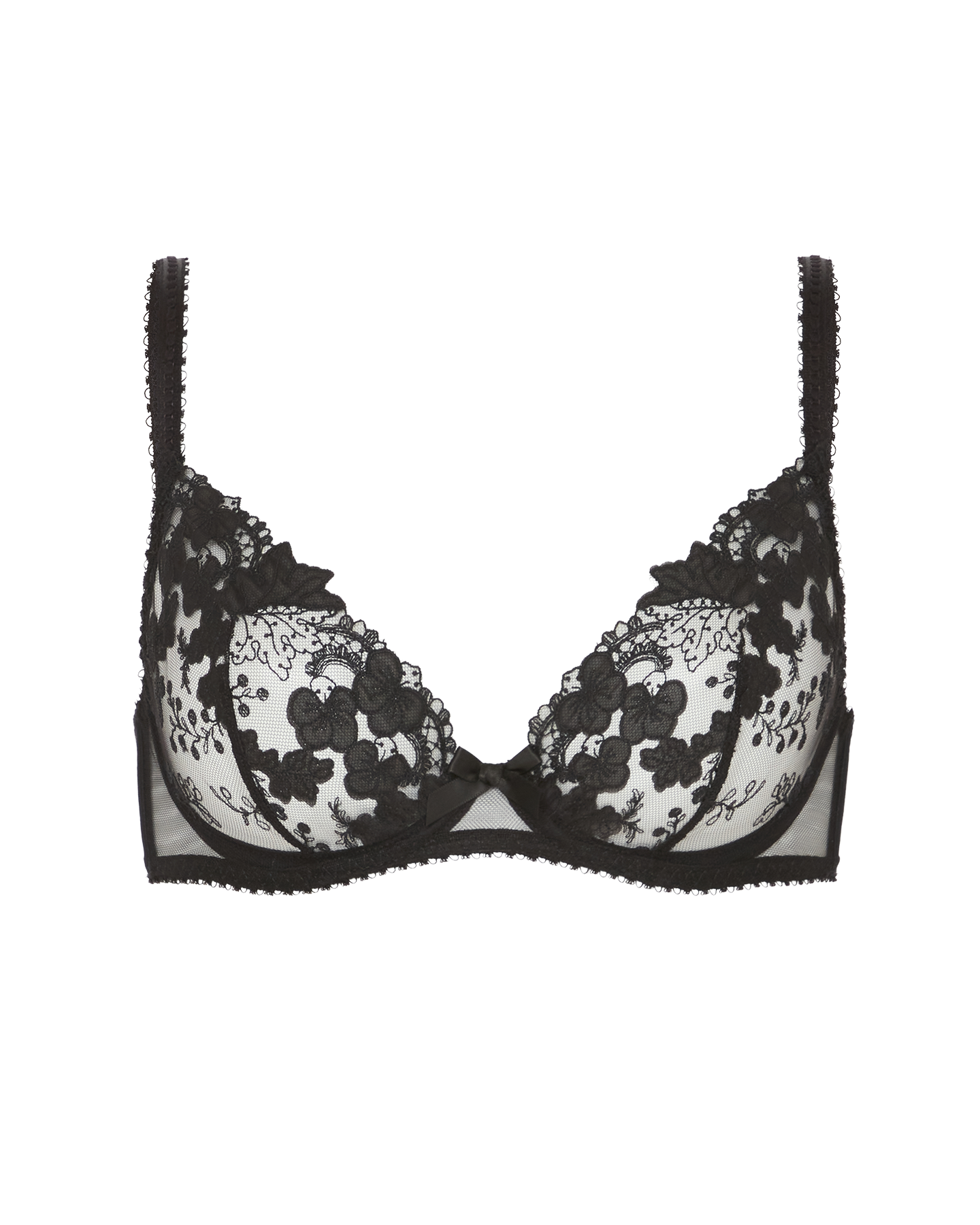 Posy Plunge Underwired Bra in Black/Black | By Agent Provocateur