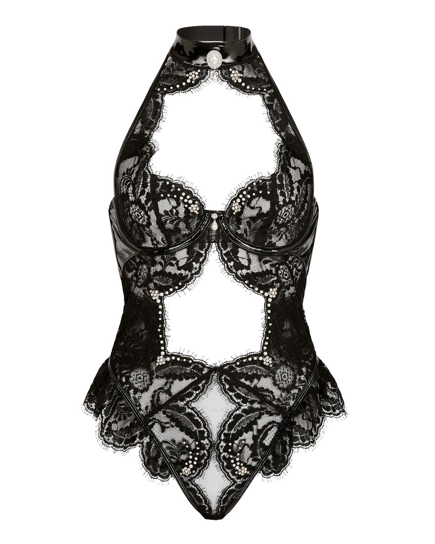 Vivienna Playsuit in Black/Pearl| By Agent Provocateur