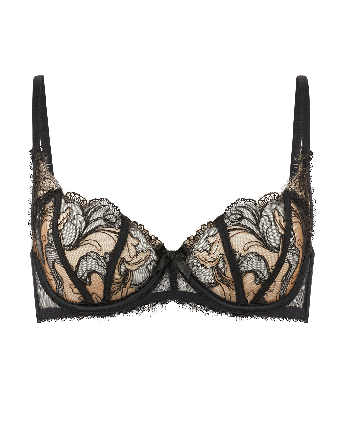 Cyndi Plunge Underwired Bra in Black/Sand | By Agent Provocateur