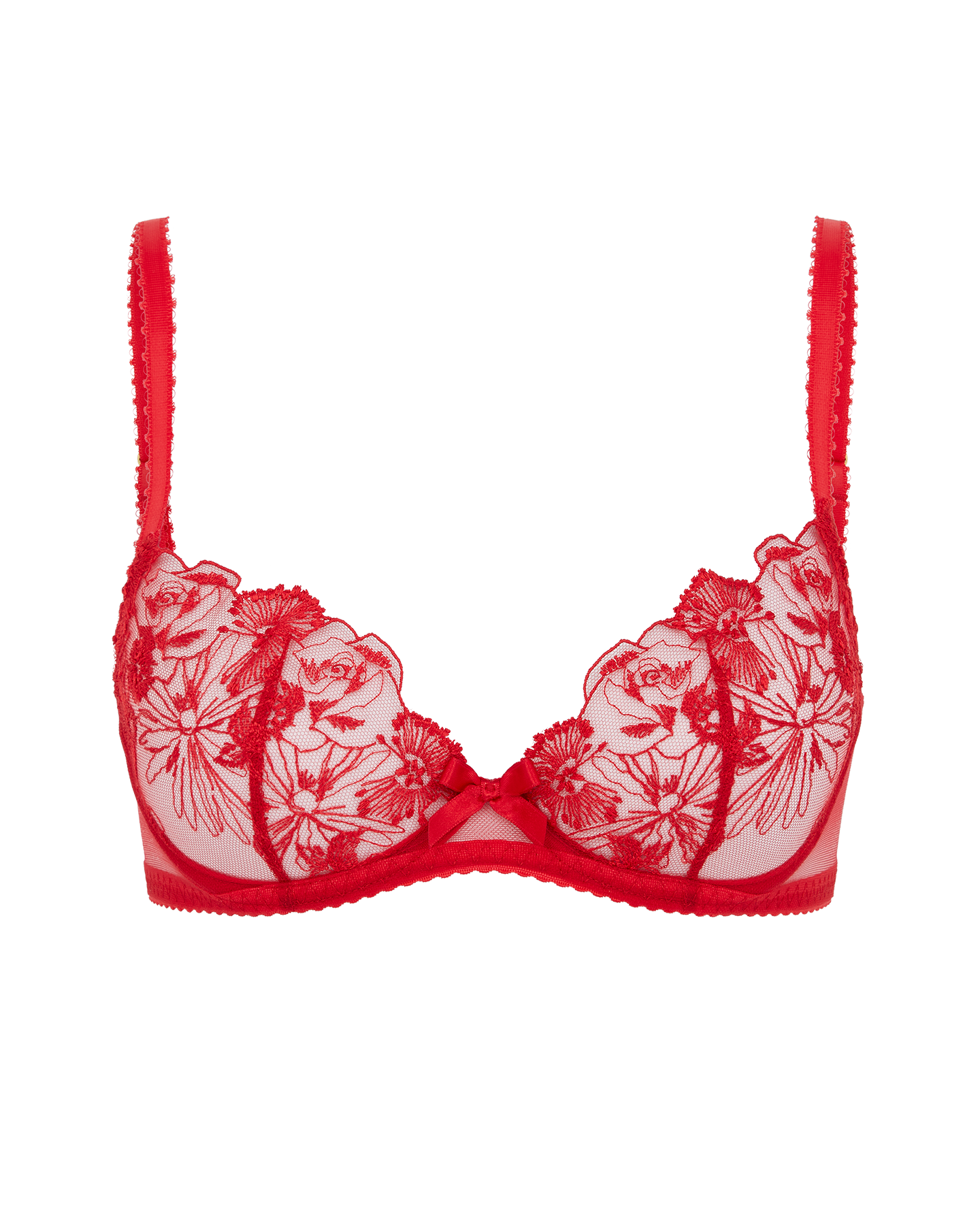 Yuma Plunge Underwired Bra in Red