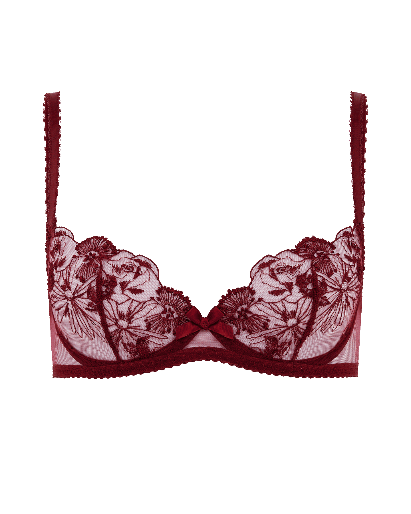 Jayce Plunge Underwired Bra In Burgundy By Agent Provocateur