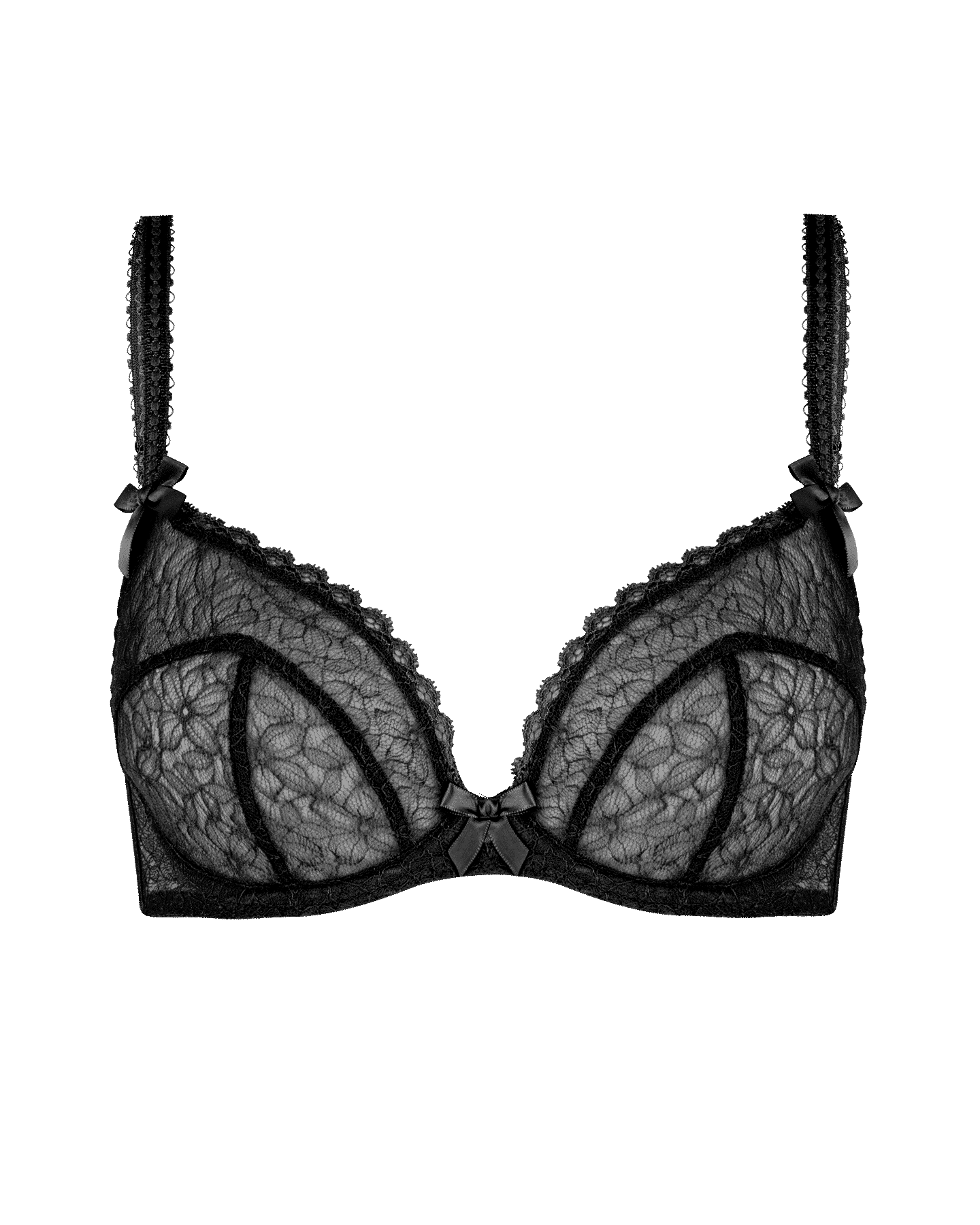 Aliza Plunge Underwired Bra in Black