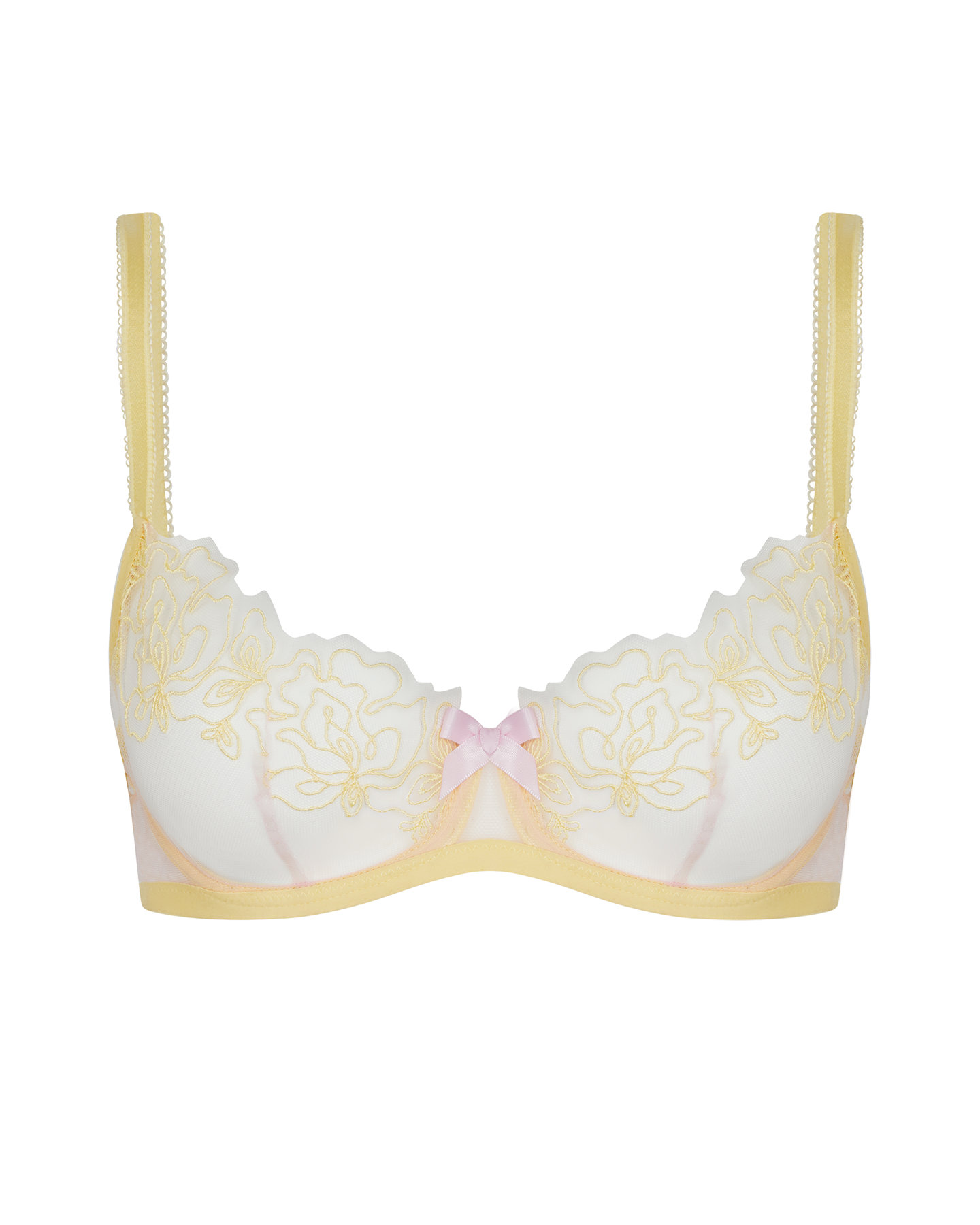 Juni Demi Cup Underwired Bra in Yellow/Pink |By Agent Provocateur