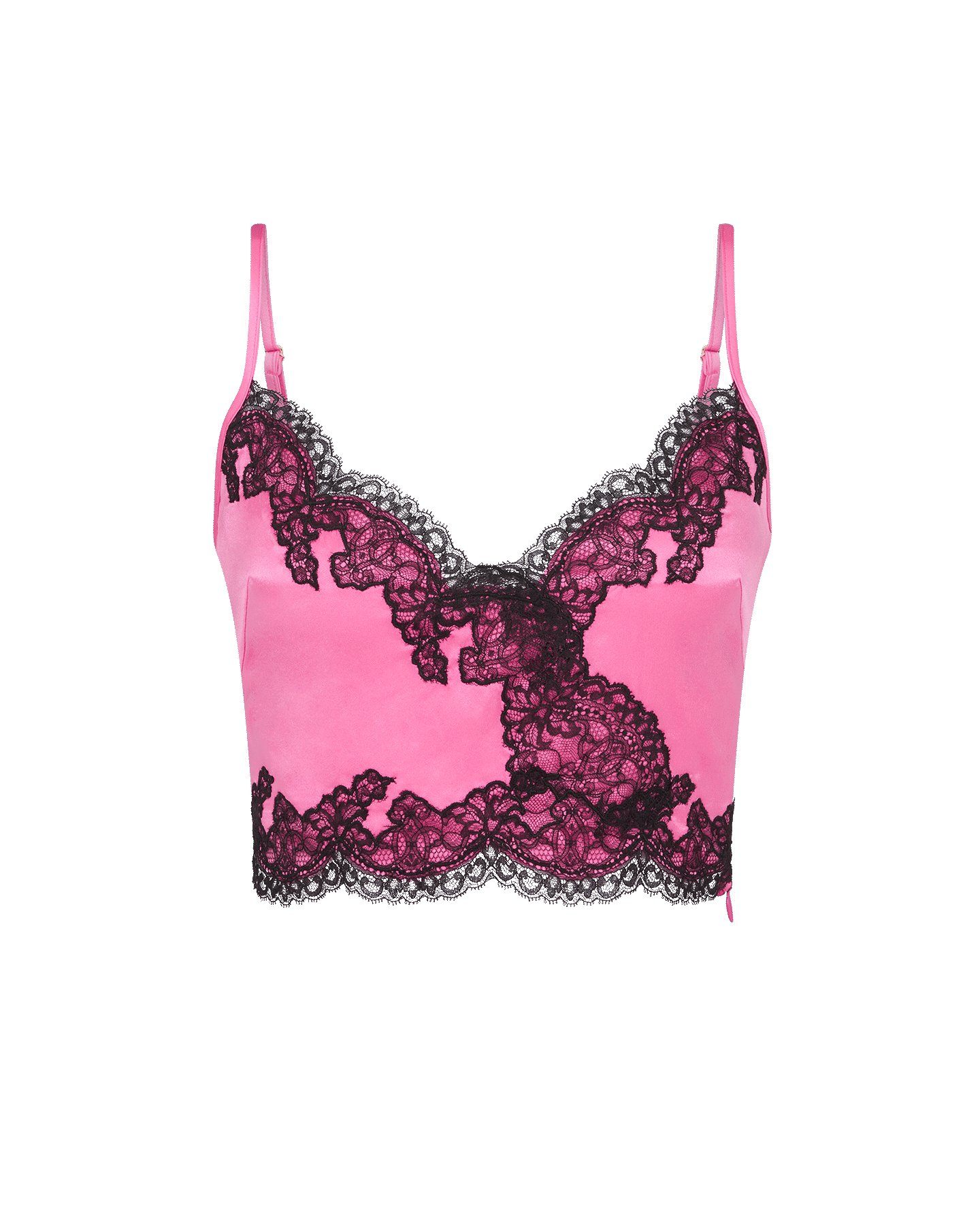 Amelea Crop Top in Candy Pink/Black | By Agent Provocateur