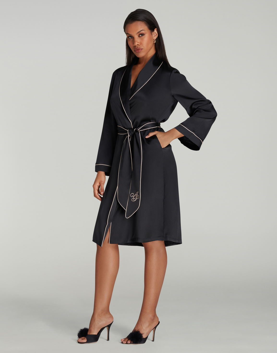 Classic PJ Dressing Gown Black | Agent Provocateur
